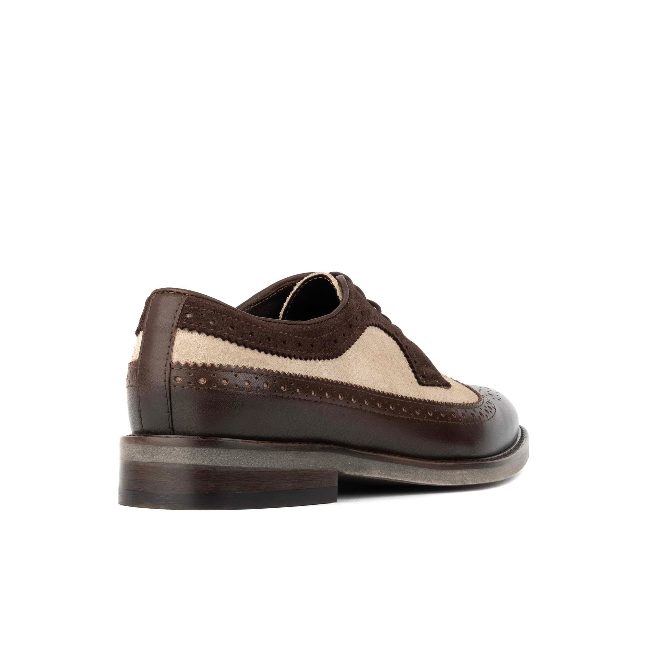 Alexander - Tan & Brown - Men's Multi-Textured Leather & Suede Wingtip Brogue - Image 4