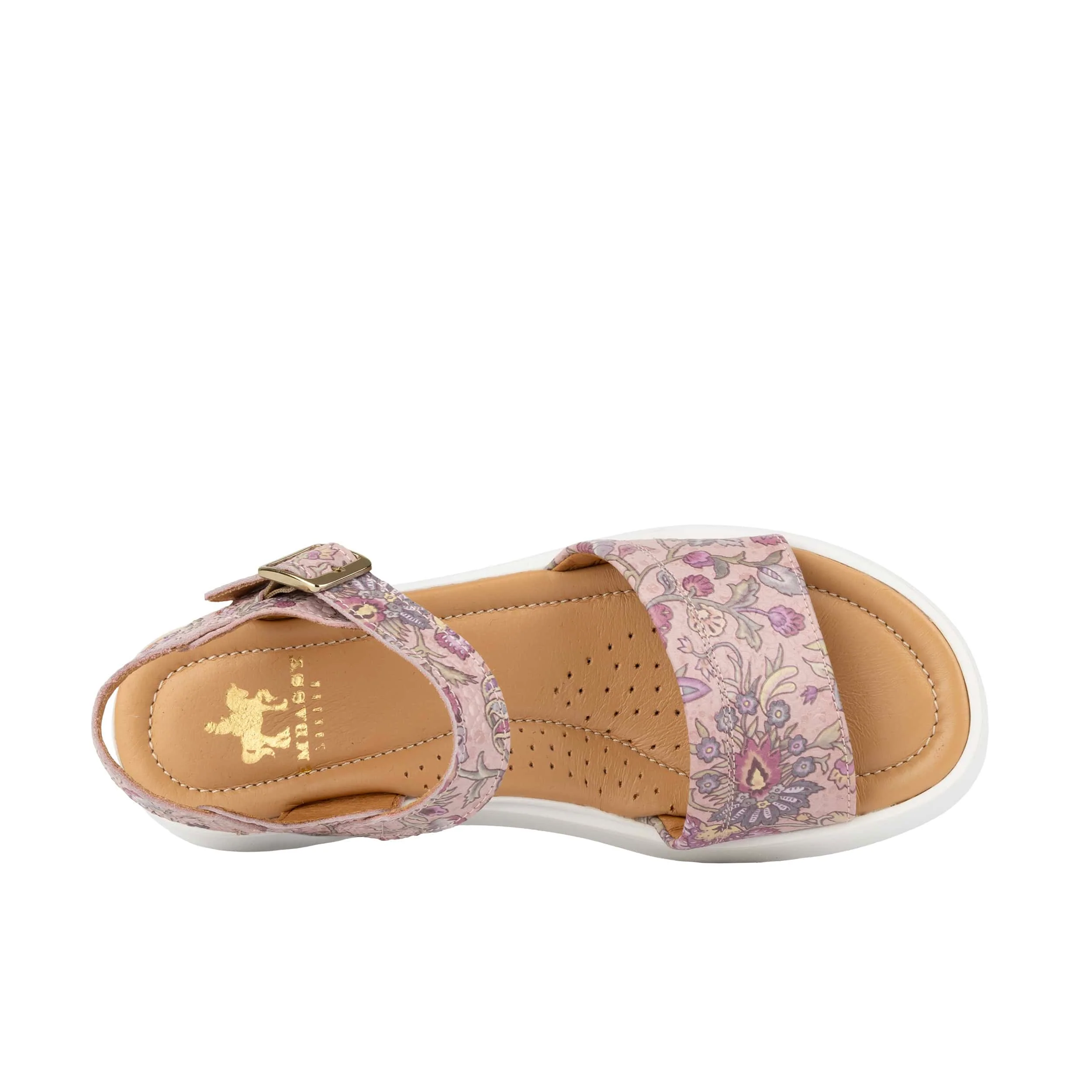 Amalfi - Pink & Paisley - Women's 1.3 inch Flatform Leather Sandal - Image 6