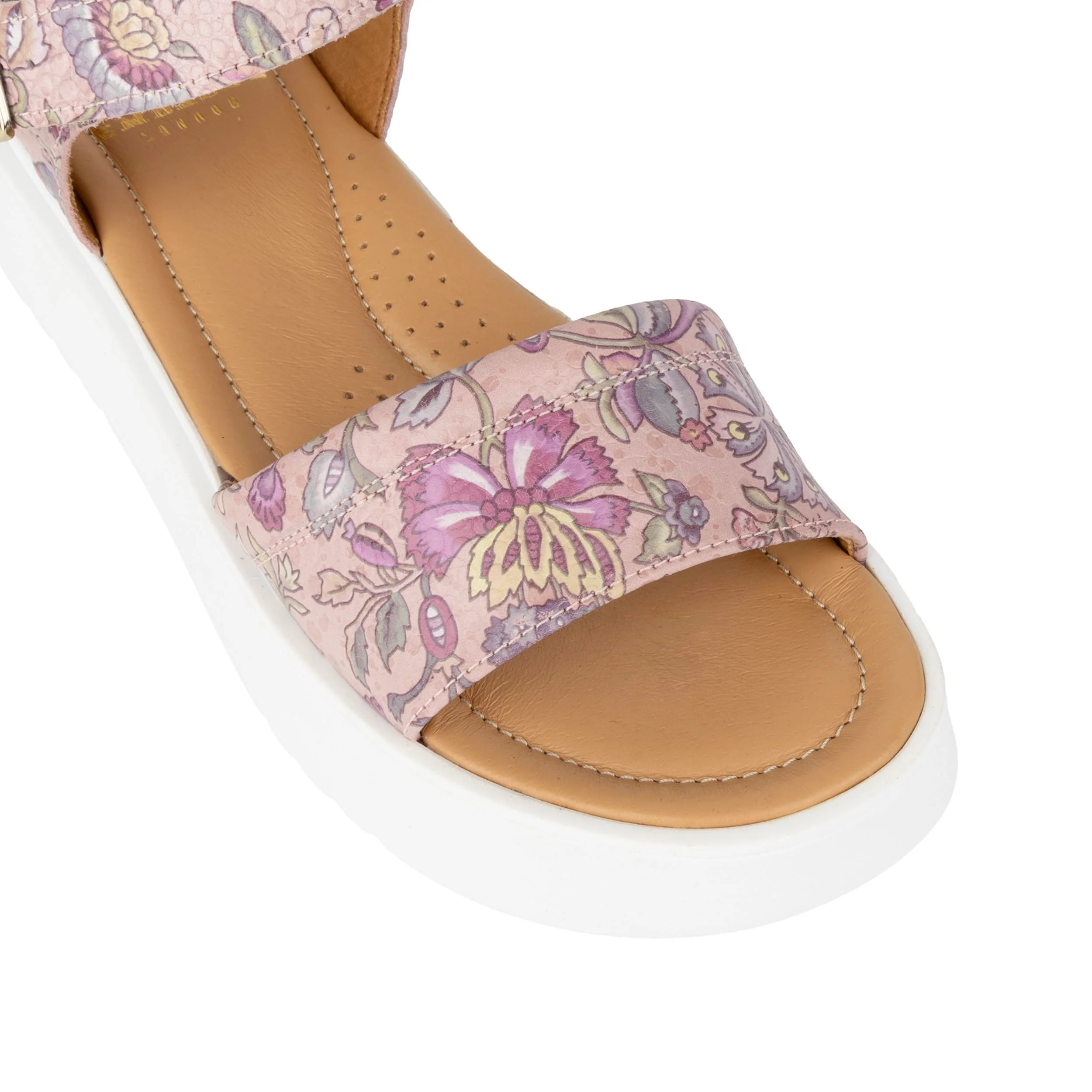 Amalfi - Pink & Paisley - Women's 1.3 inch Flatform Leather Sandal - Image 8