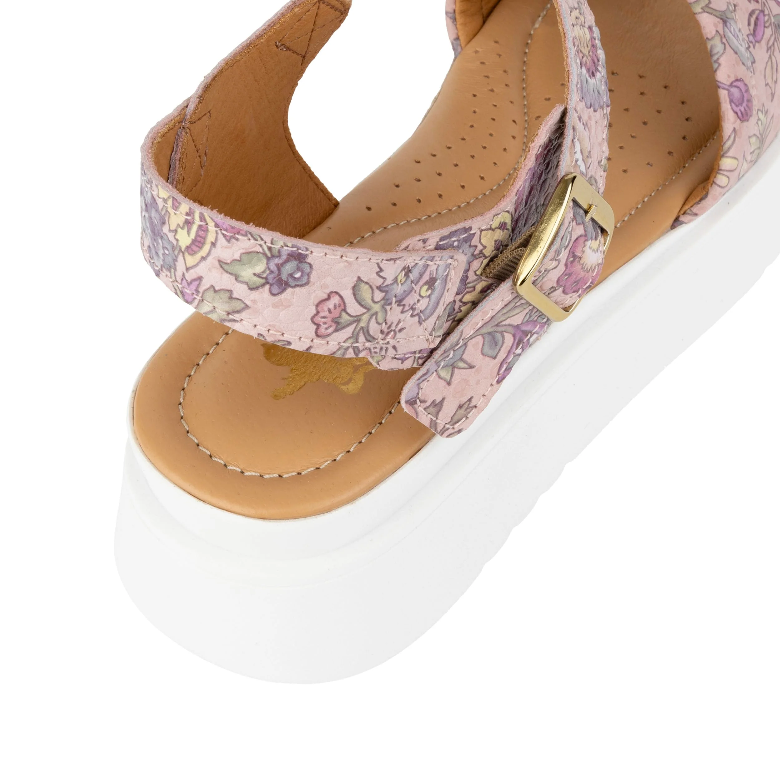 Amalfi - Pink & Paisley - Women's 1.3 inch Flatform Leather Sandal - Image 9