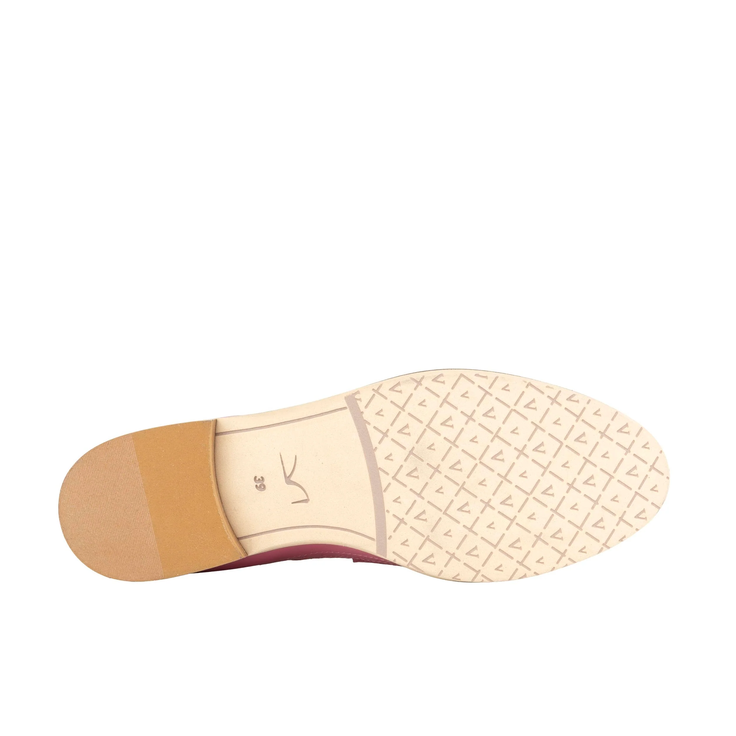 Angelina - Pink & Yellow - Women's Leather Almond Toe Penny Loafer with Broguing - Image 6