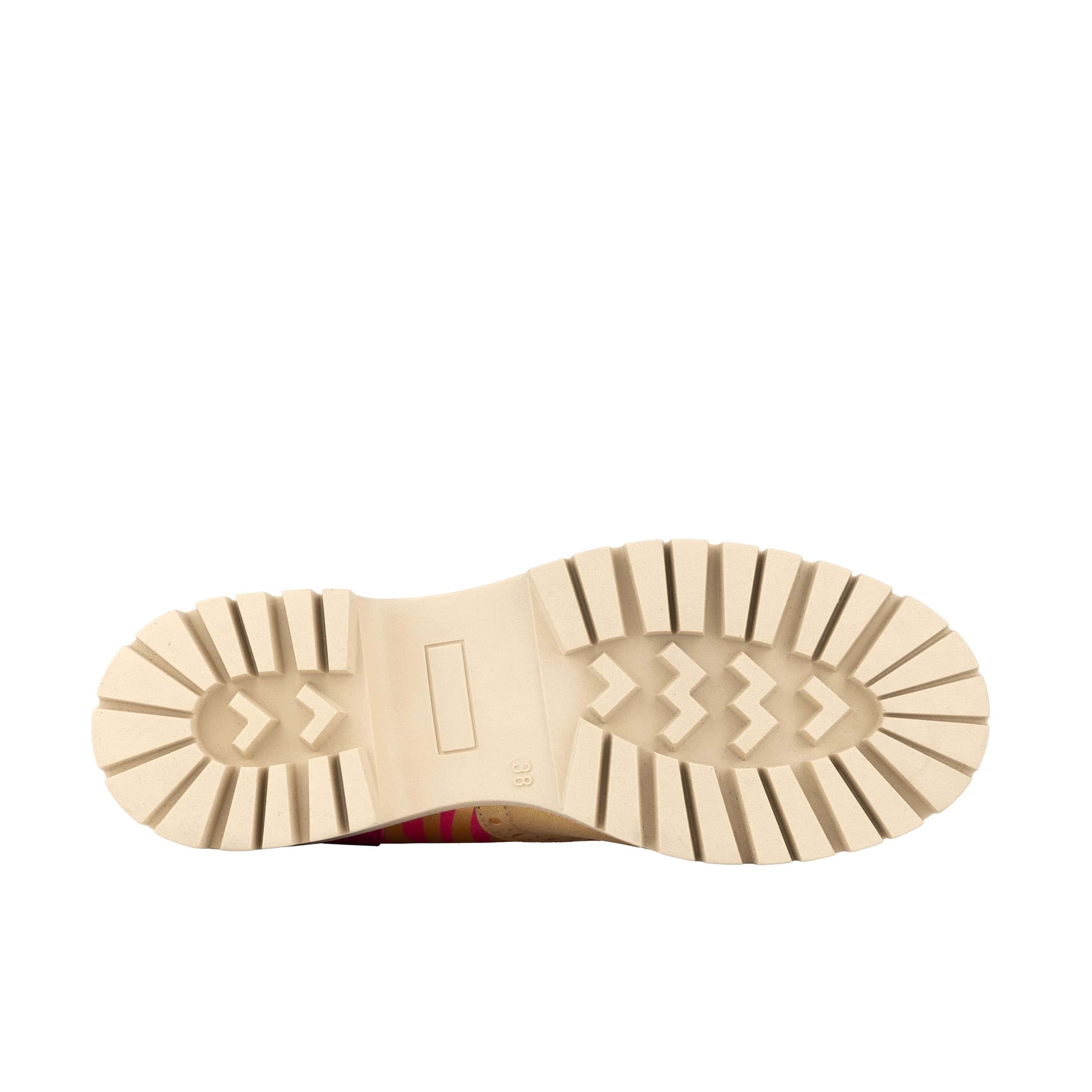 Artisan - Pink & Gold Stripes - Women's leather lace-up shoe with brogue detailing - Image 6