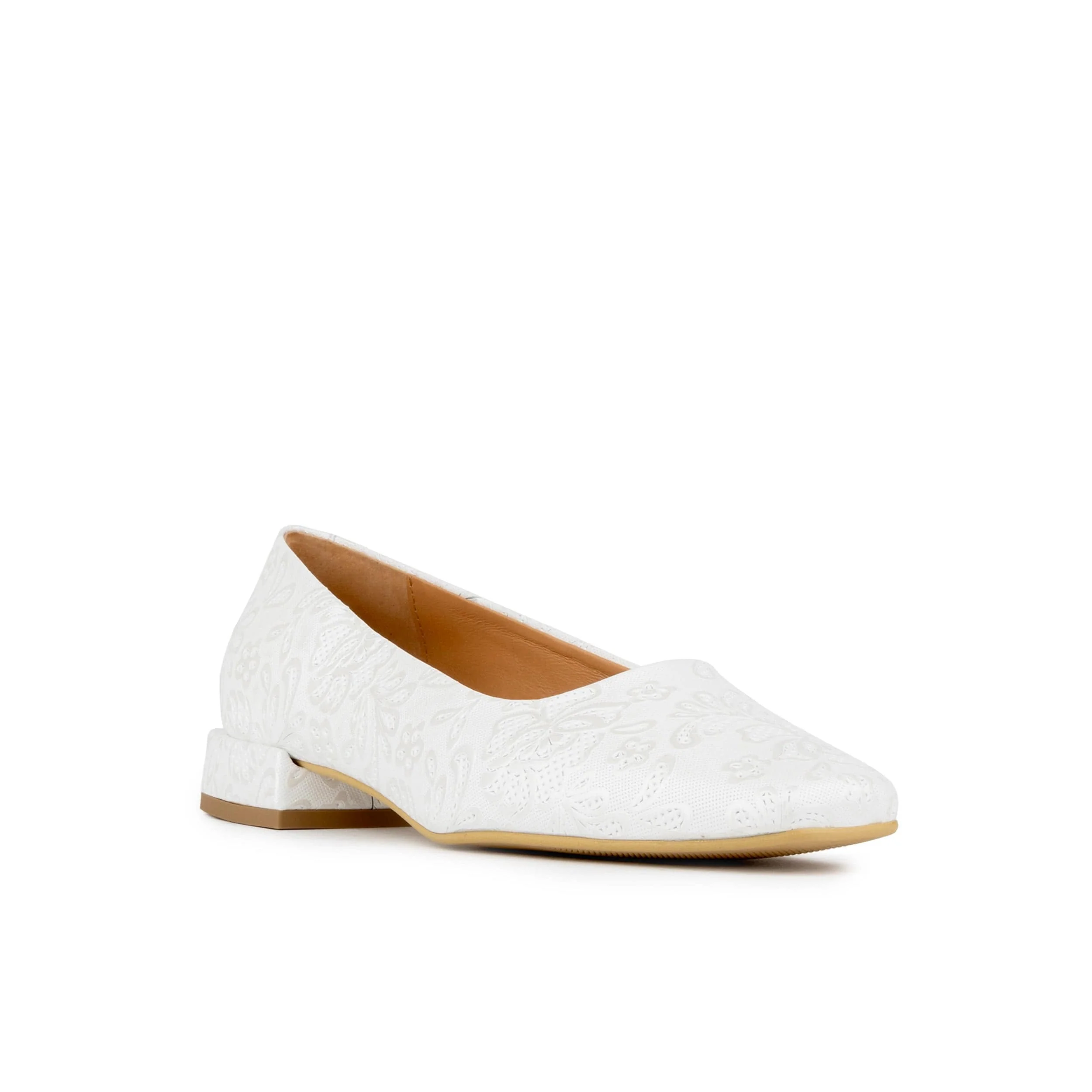 Ballerina - Wedding White - Women's low heel leather ballet flat - Image 2