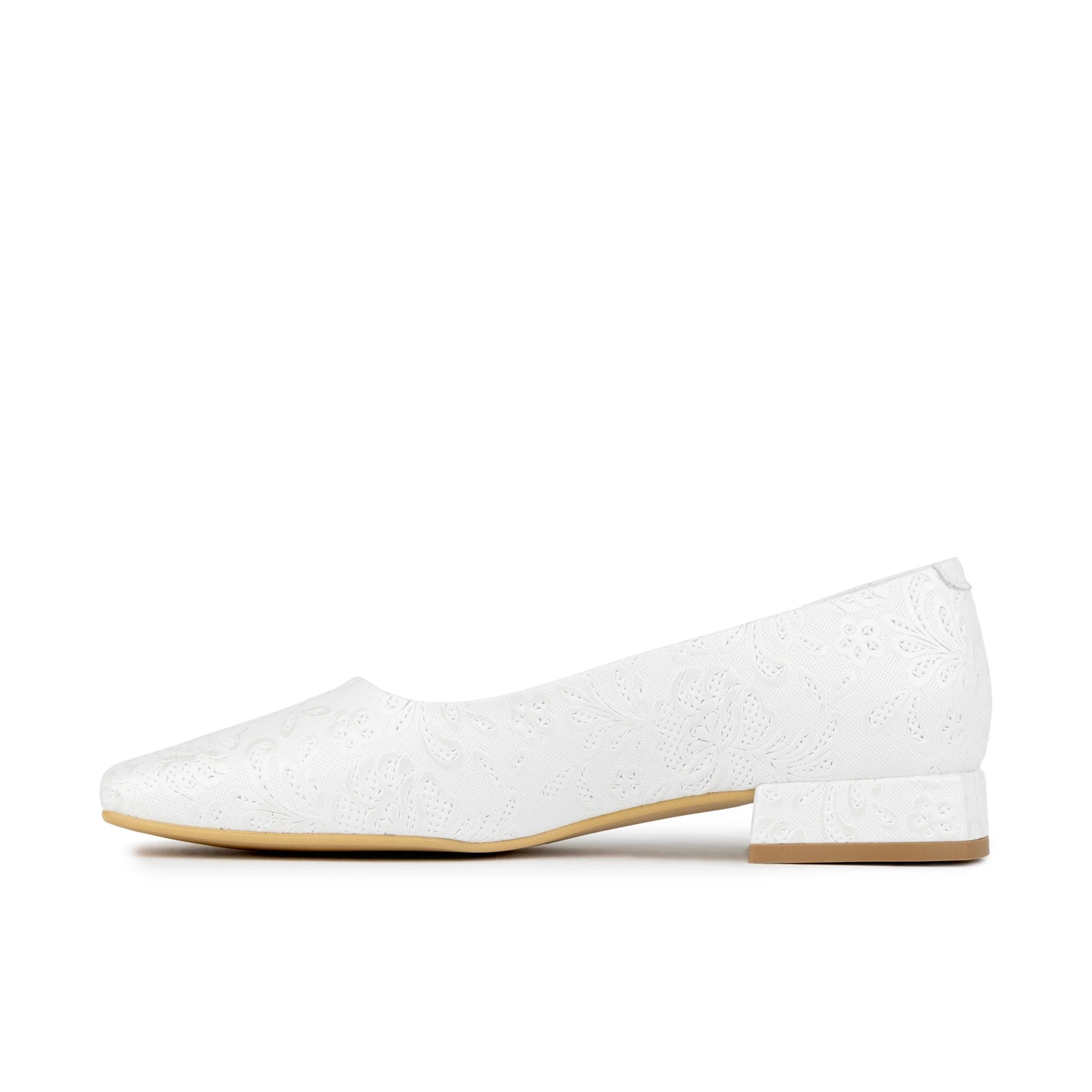 Ballerina - Wedding White - Women's low heel leather ballet flat - Image 3