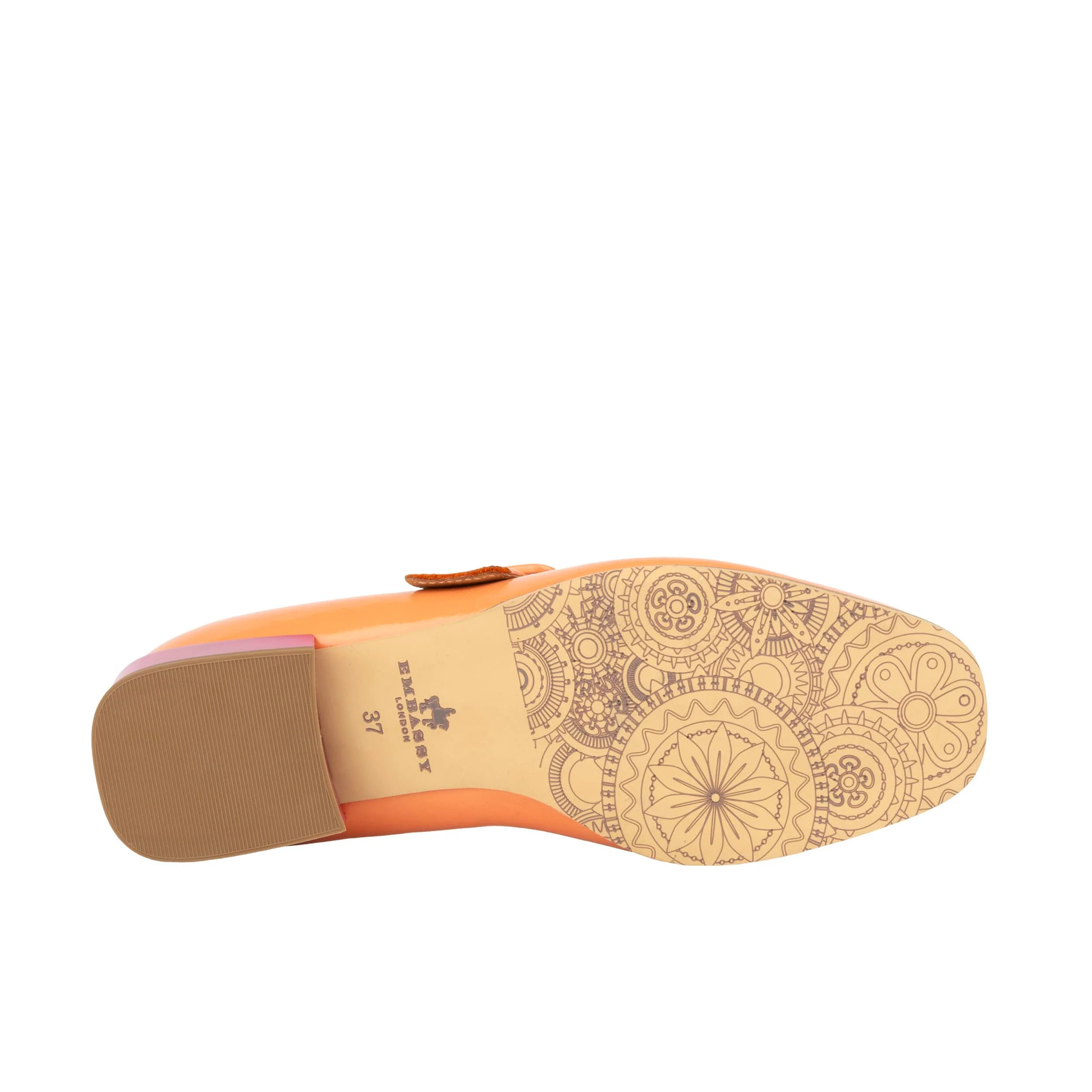 Bliss - Coral & Rose - Women's block heel square toe patent leather Mary-Jane - Image 6