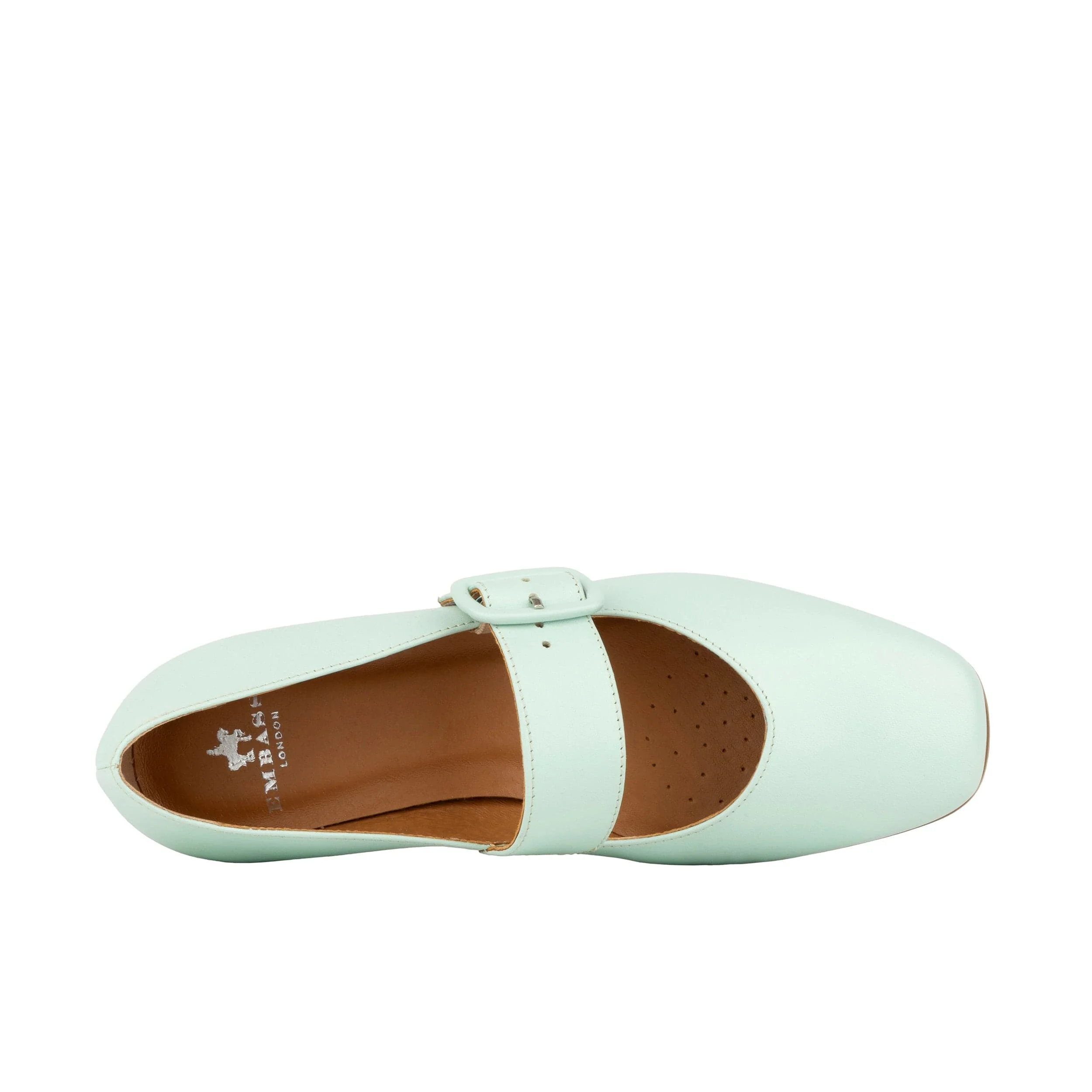 Bliss - Mint & Red - Women's block heel square toe leather Mary-Jane - Image 7