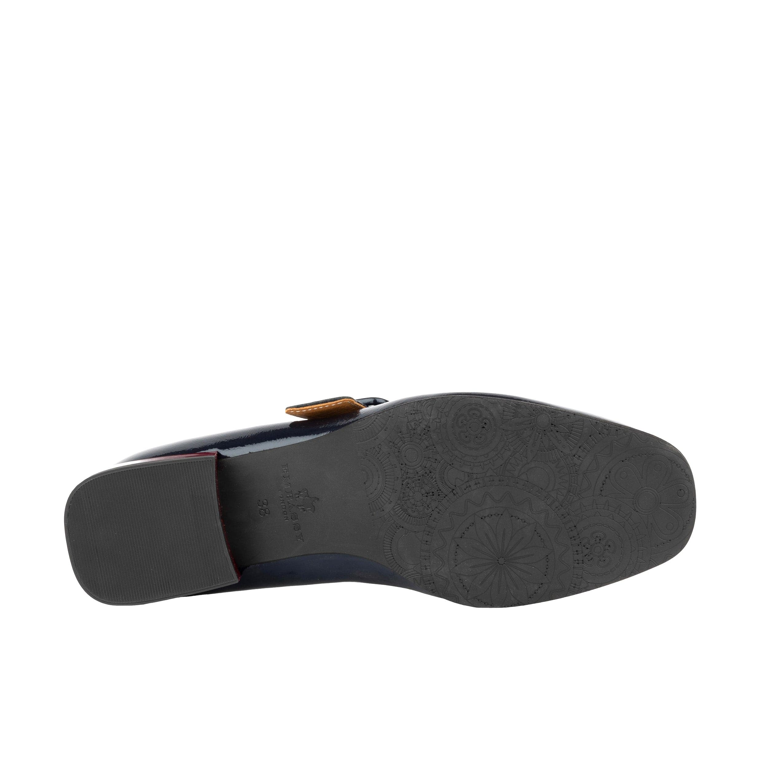 Bliss - Navy - Women's block heel square toe patent leather Mary-Jane - Image 6