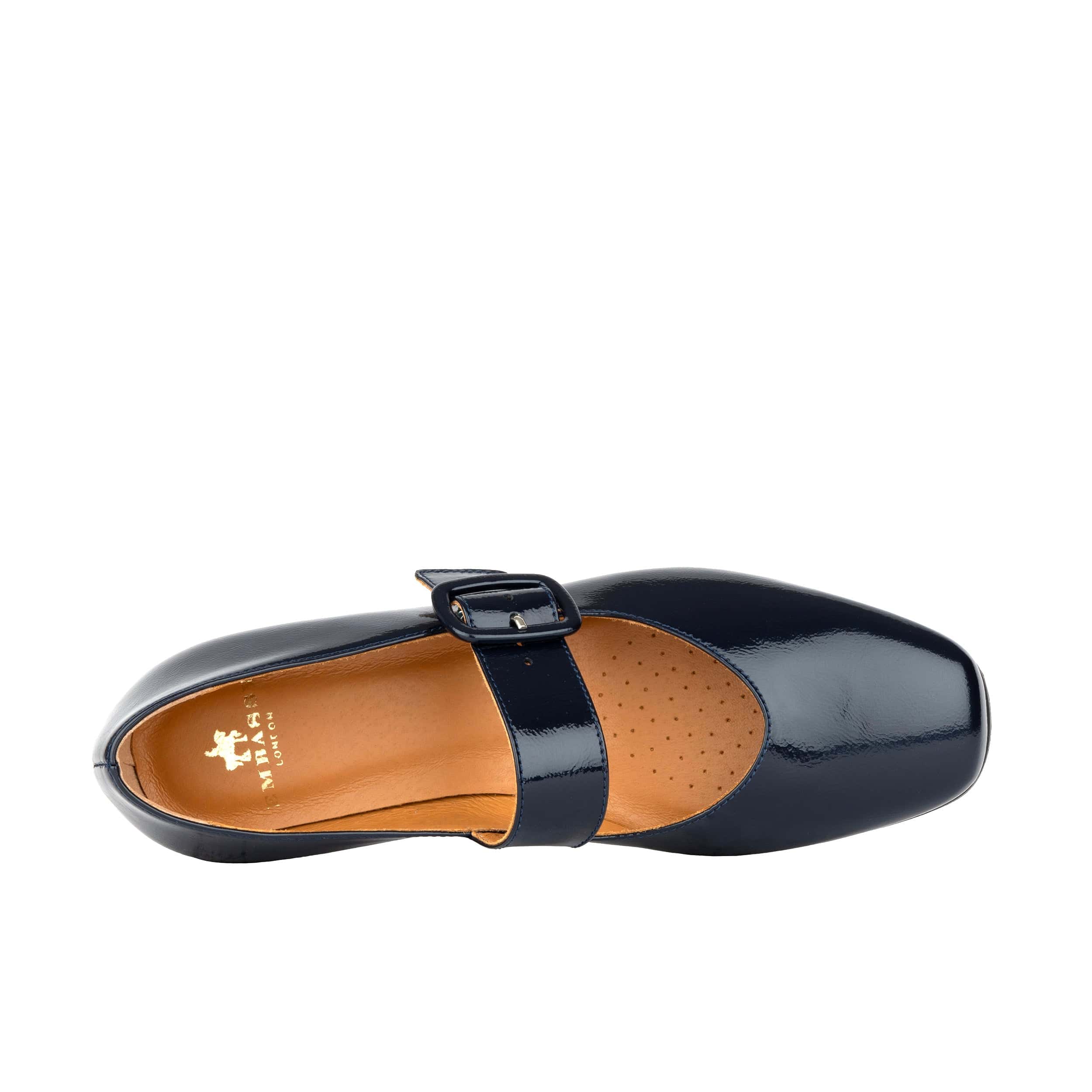 Bliss - Navy - Women's block heel square toe patent leather Mary-Jane - Image 7