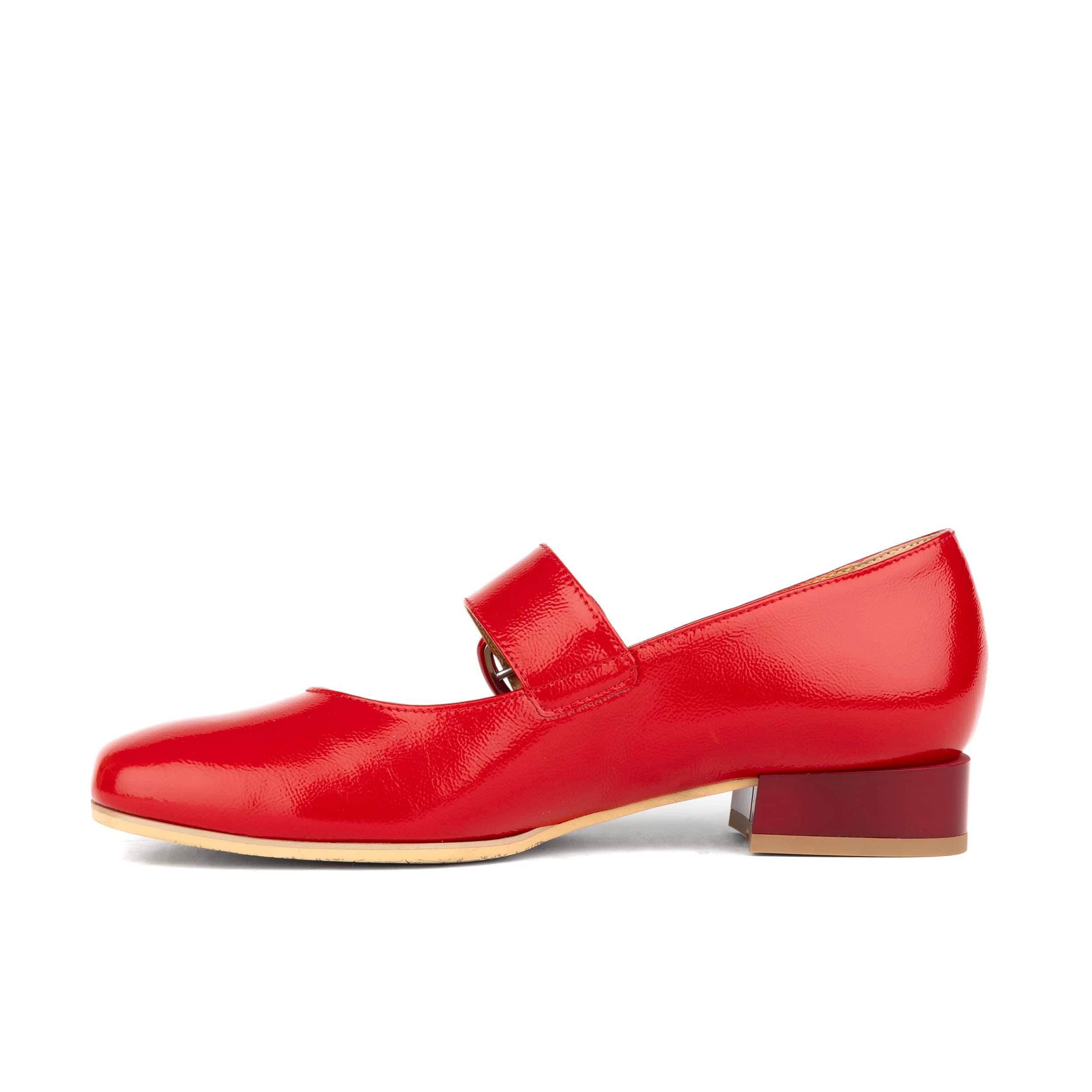 Bliss - Red - Women's block heel square toe patent leather Mary-Jane - Image 4