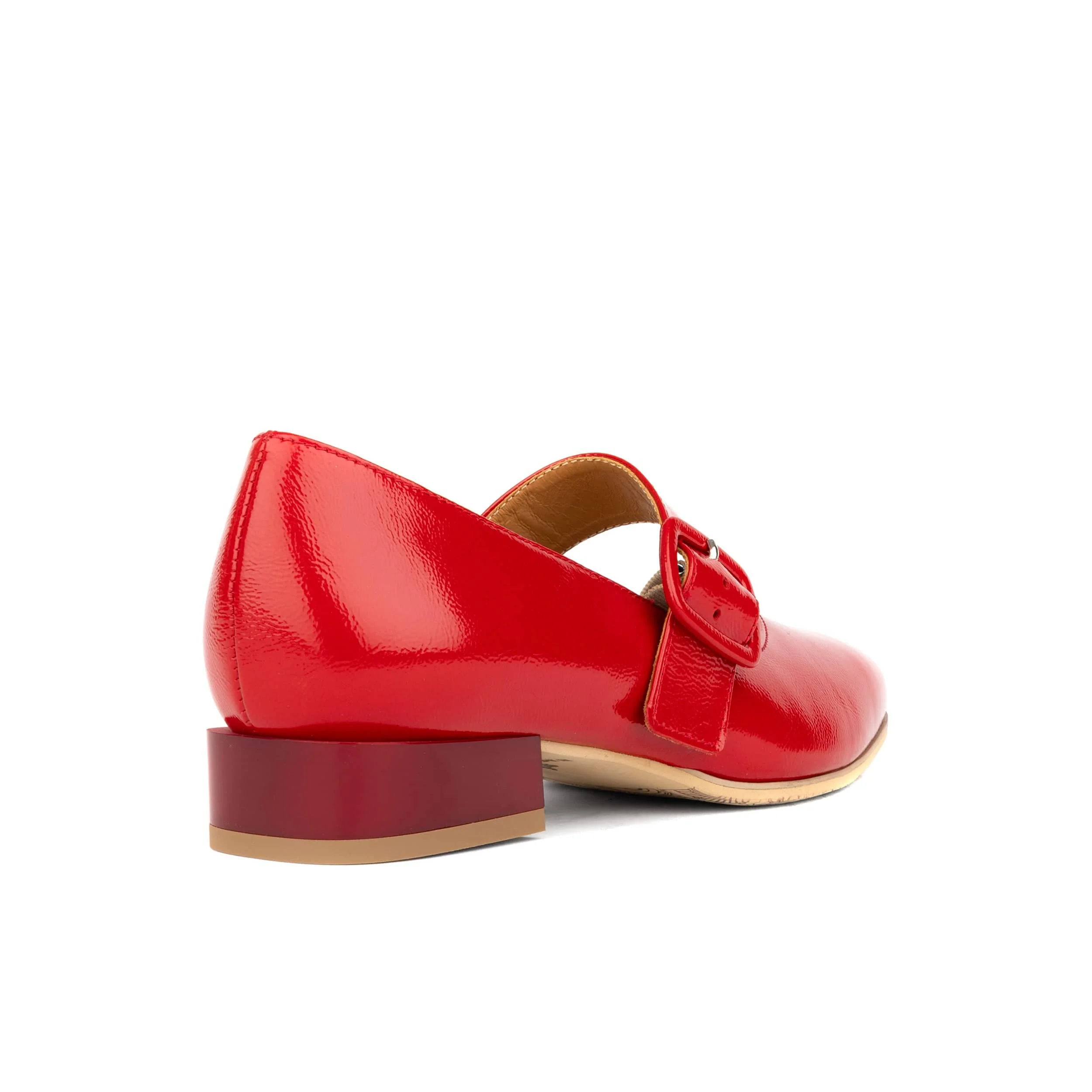 Bliss - Red - Women's block heel square toe patent leather Mary-Jane - Image 5