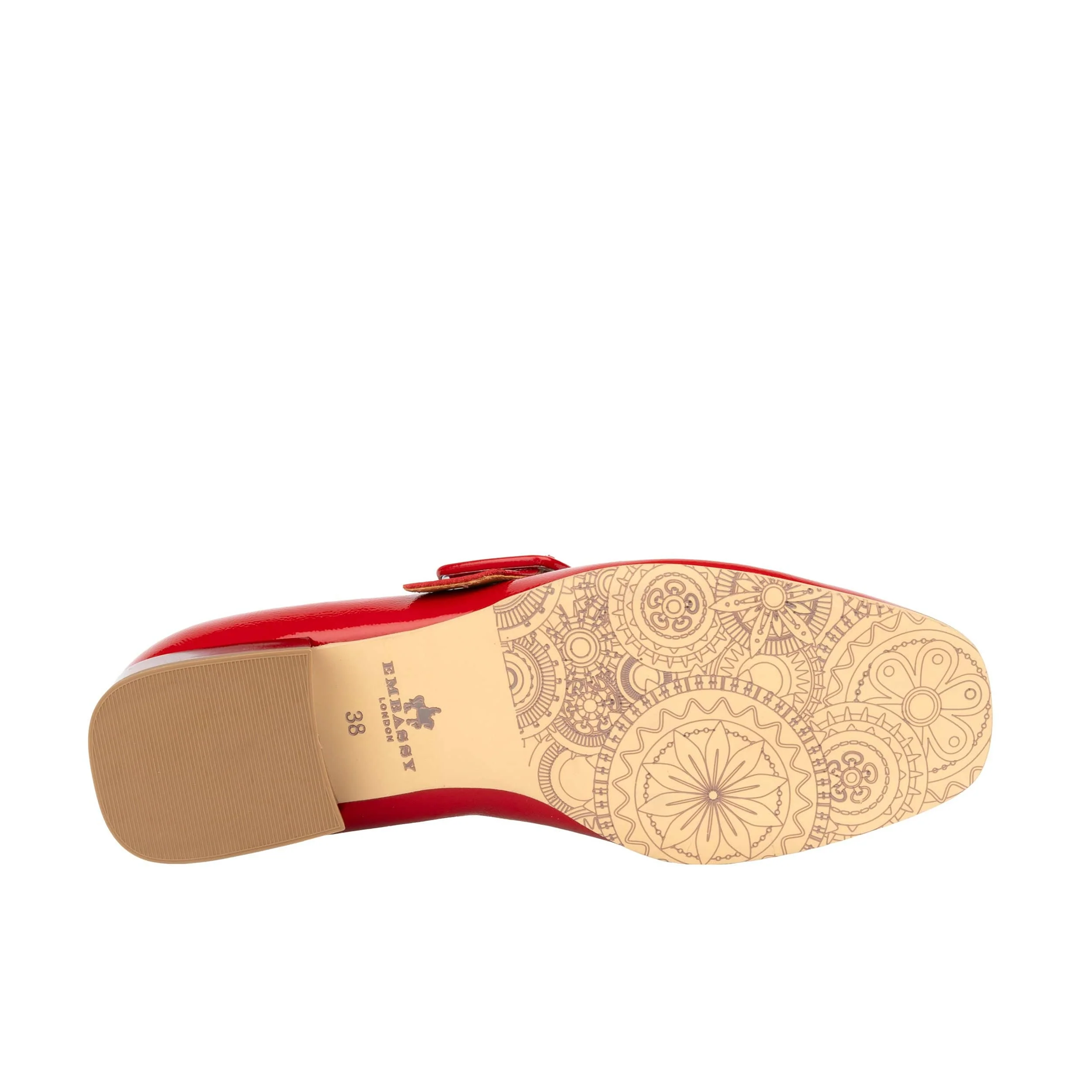 Bliss - Red - Women's block heel square toe patent leather Mary-Jane - Image 6