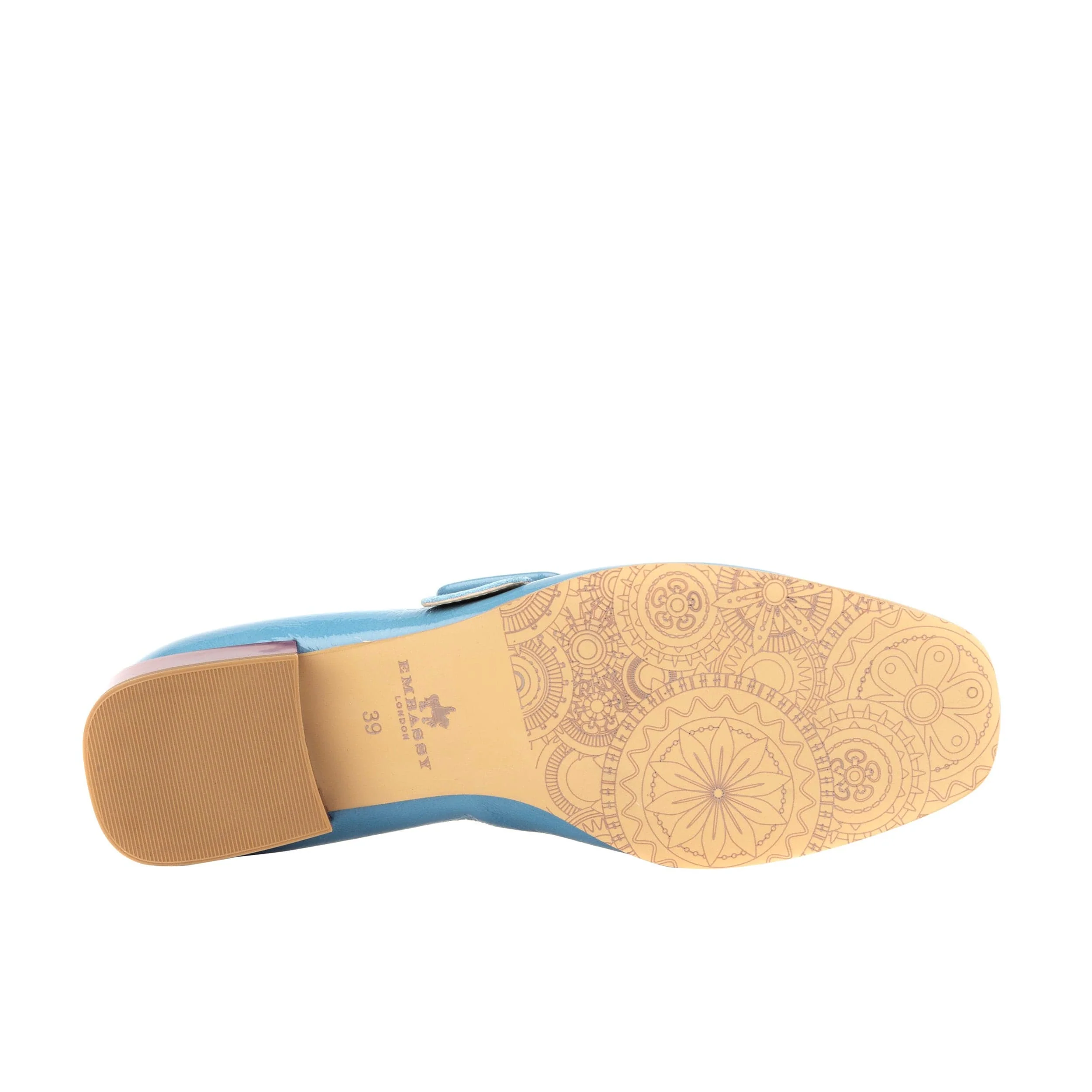 Bliss - Light Blue - Women's block heel square toe patent leather Mary-Jane - Image 6