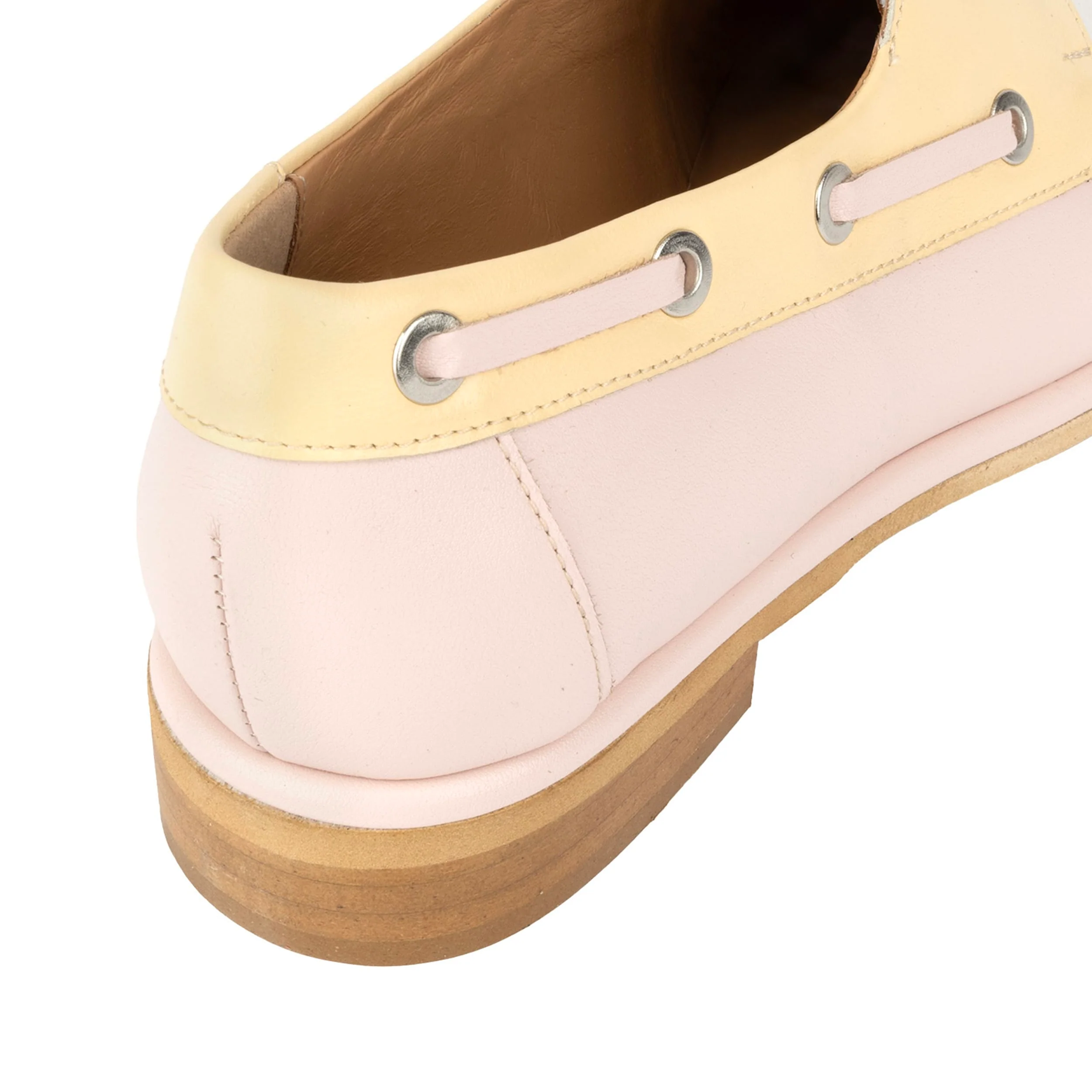 Boatie - Yellow & Cream & Pink - Women's Leather Boat Shoe - Image 10