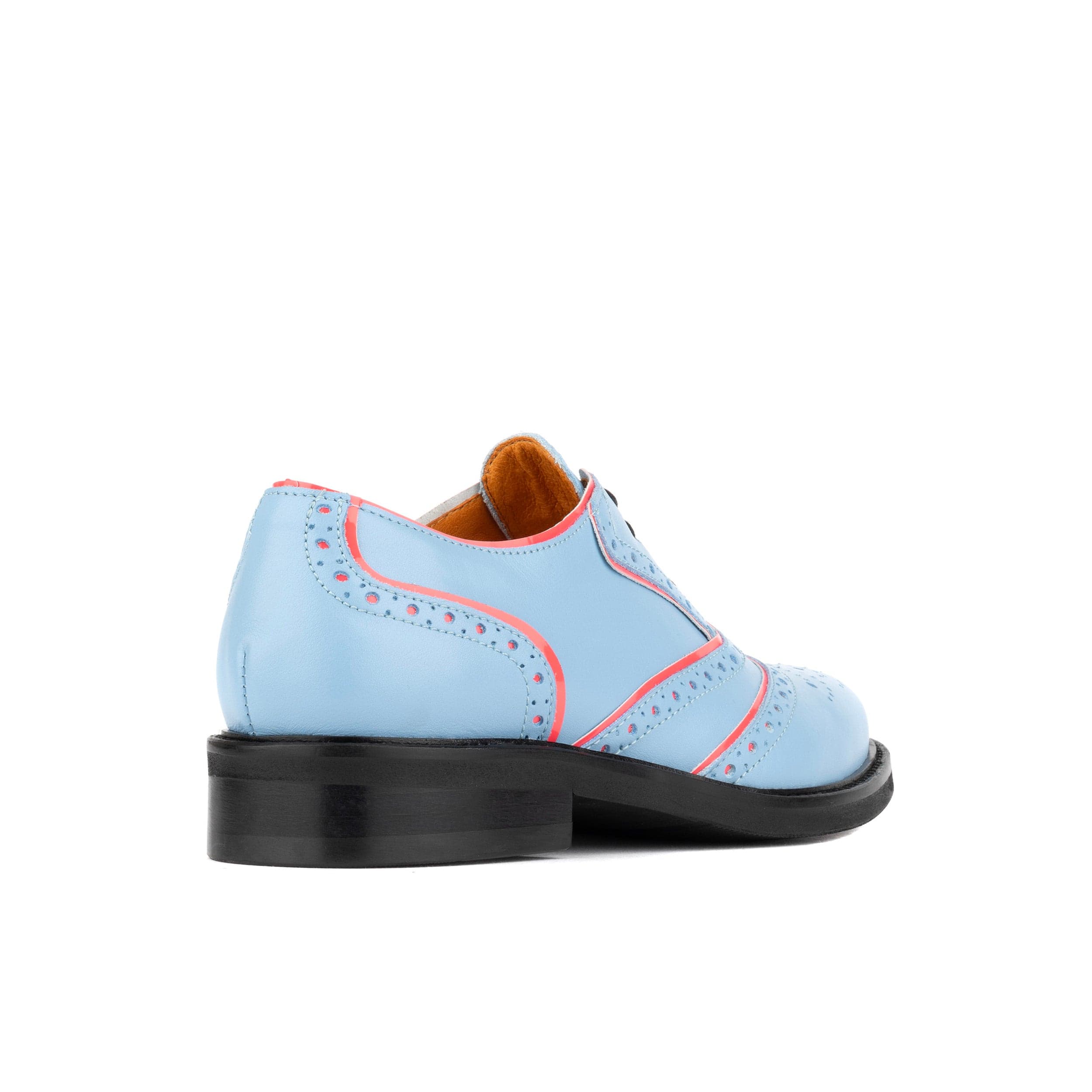 BRICK LANE - Light Blue - Women's contrast leather lace-up brogue - Image 4