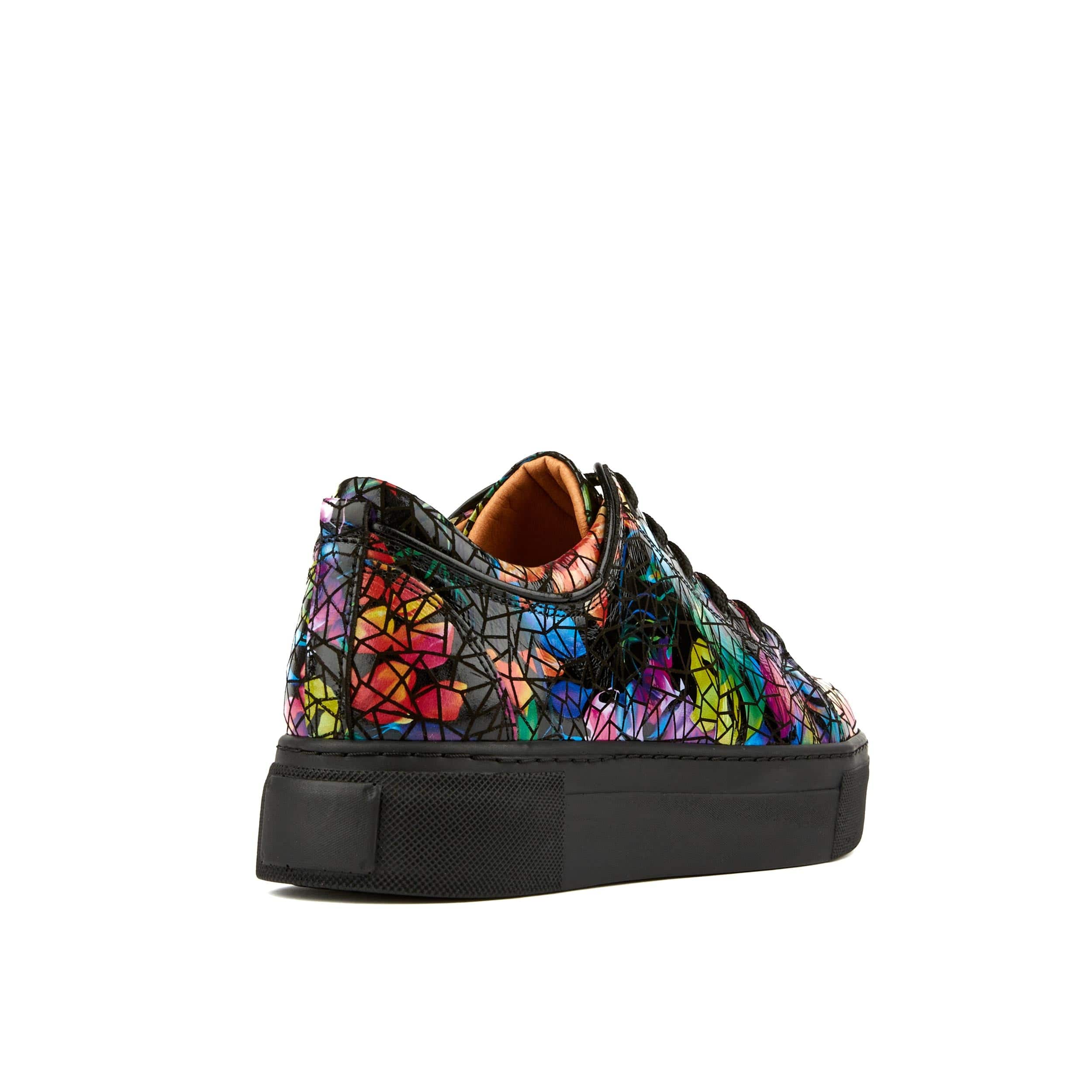 Camila - Dark Tropical - Women's platform sole leather lace-up trainer - Image 4