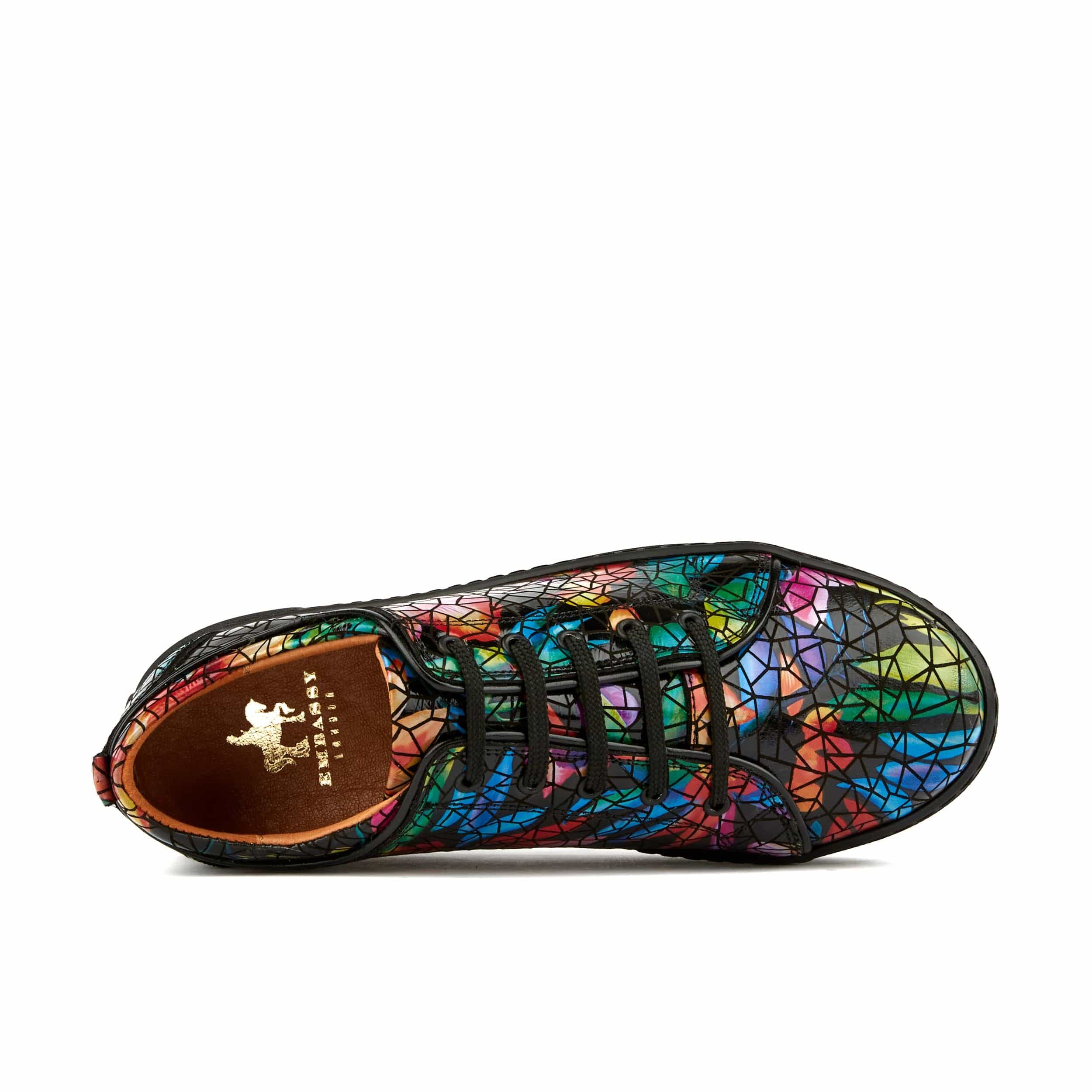Camila - Dark Tropical - Women's platform sole leather lace-up trainer - Image 5