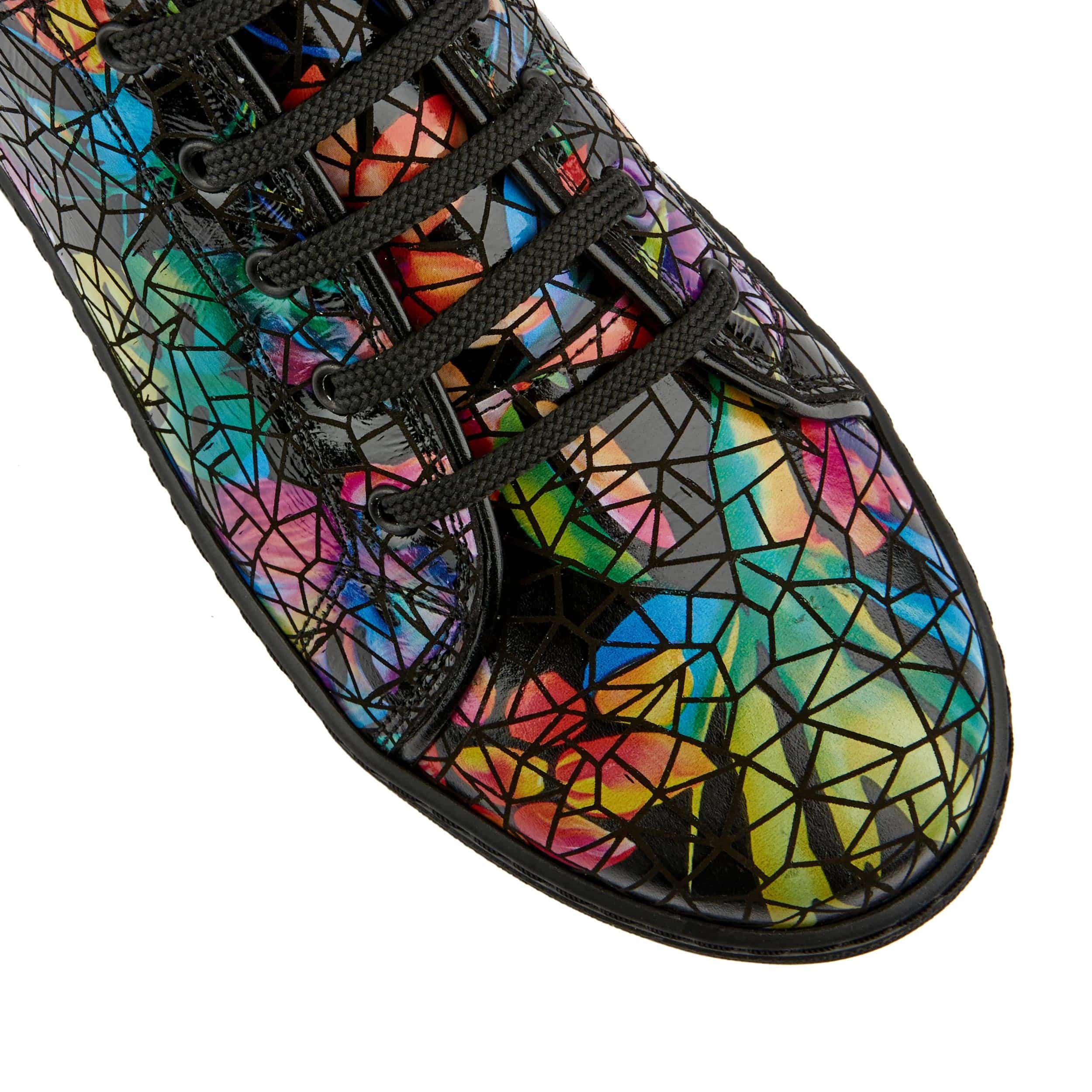 Camila - Dark Tropical - Women's platform sole leather lace-up trainer - Image 6