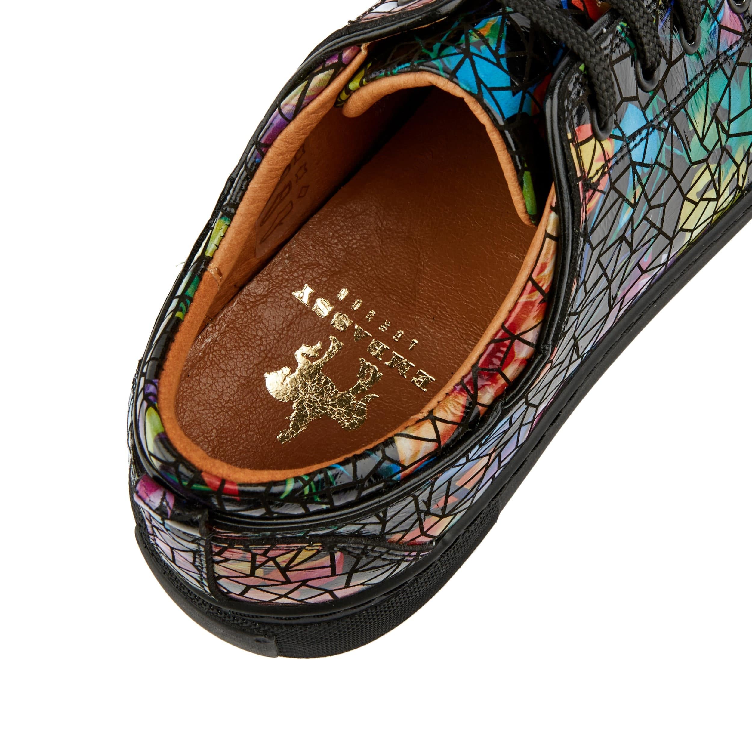 Camila - Dark Tropical - Women's platform sole leather lace-up trainer - Image 7