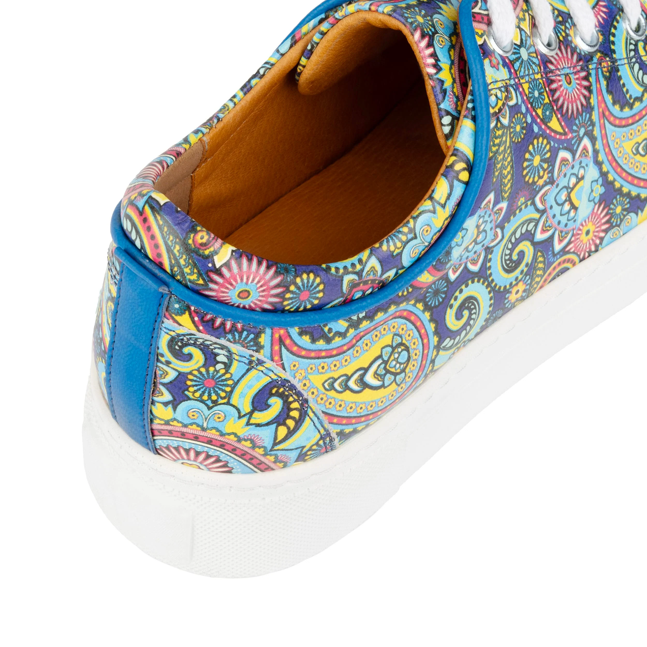 Camila - Festival Blue - Women’s Chunky Leather Platform Trainer - Image 9