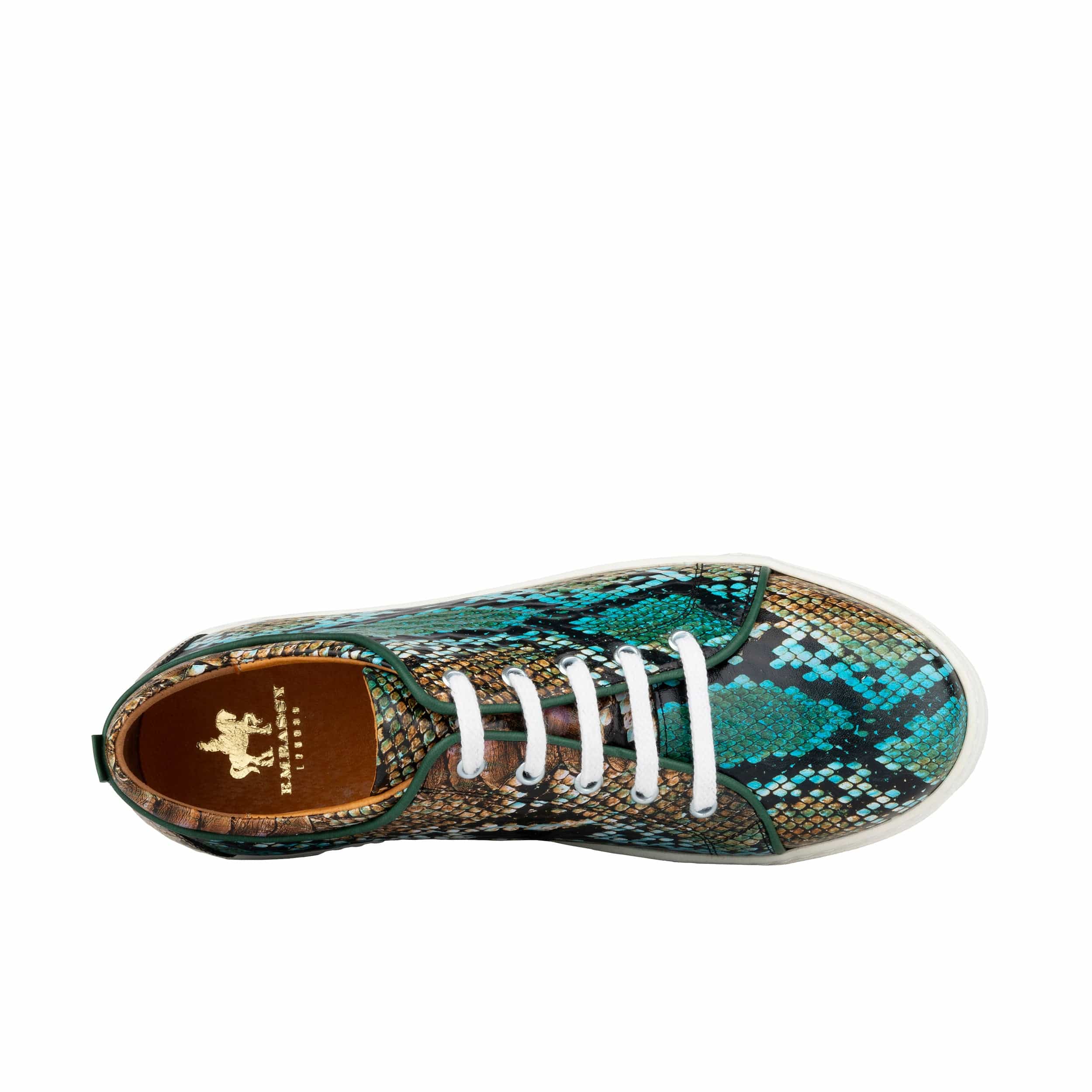 Camila - Green & Brown Snake - Women’s Chunky Leather Platform Trainer - Image 7