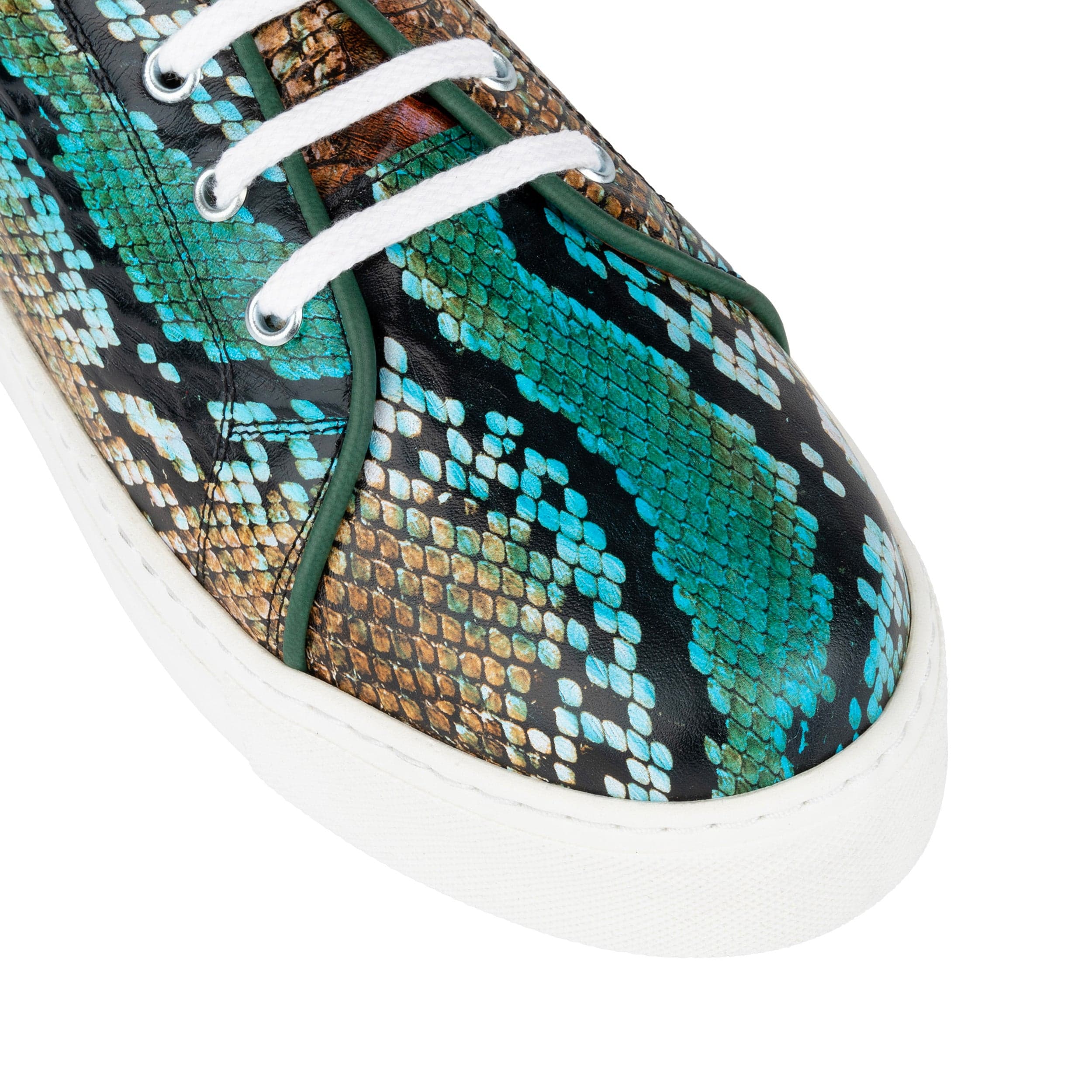Camila - Green & Brown Snake - Women’s Chunky Leather Platform Trainer - Image 8