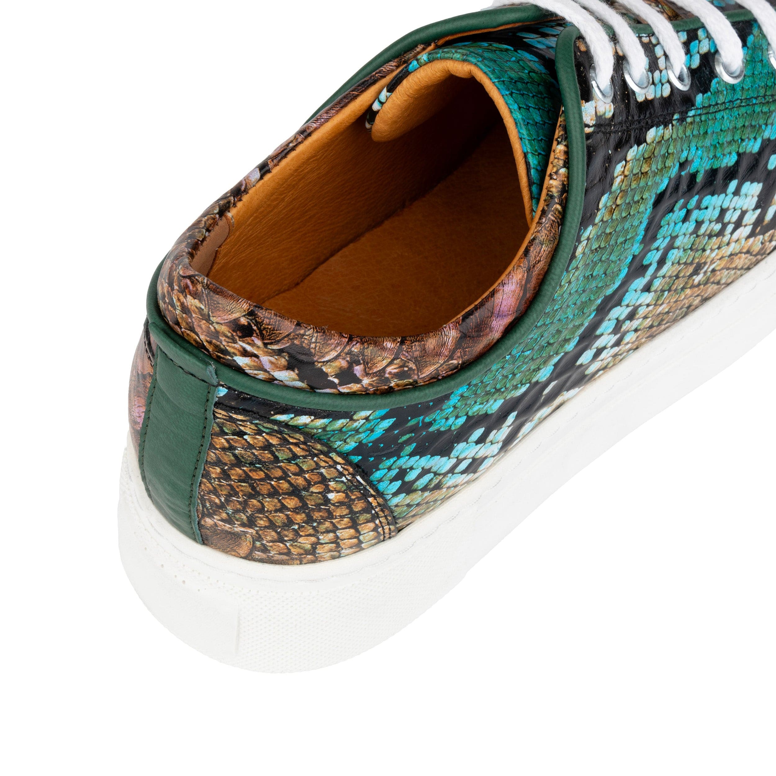 Camila - Green & Brown Snake - Women’s Chunky Leather Platform Trainer - Image 9