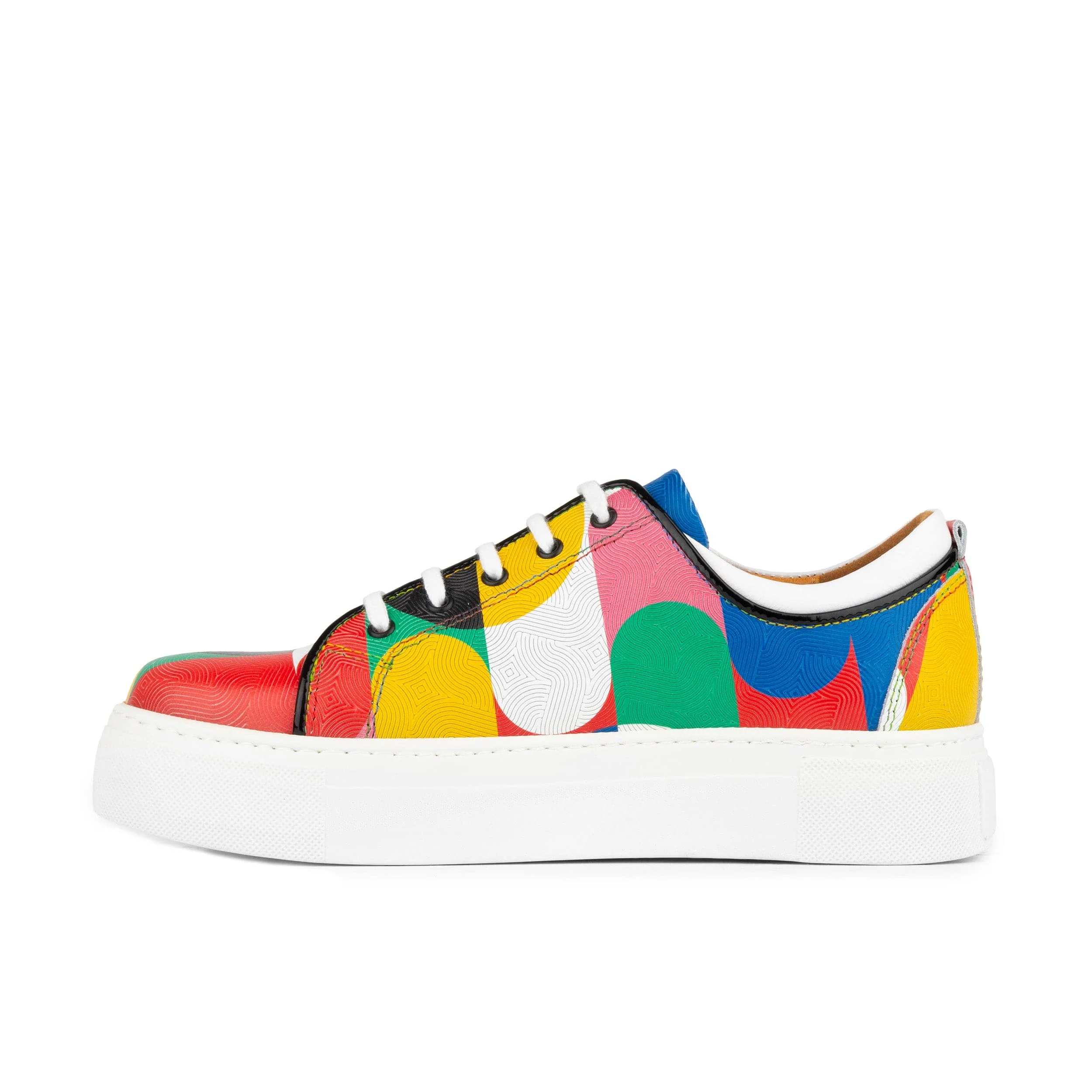 Camila - Groovy - Women's platform sole leather lace-up trainer - Image 4