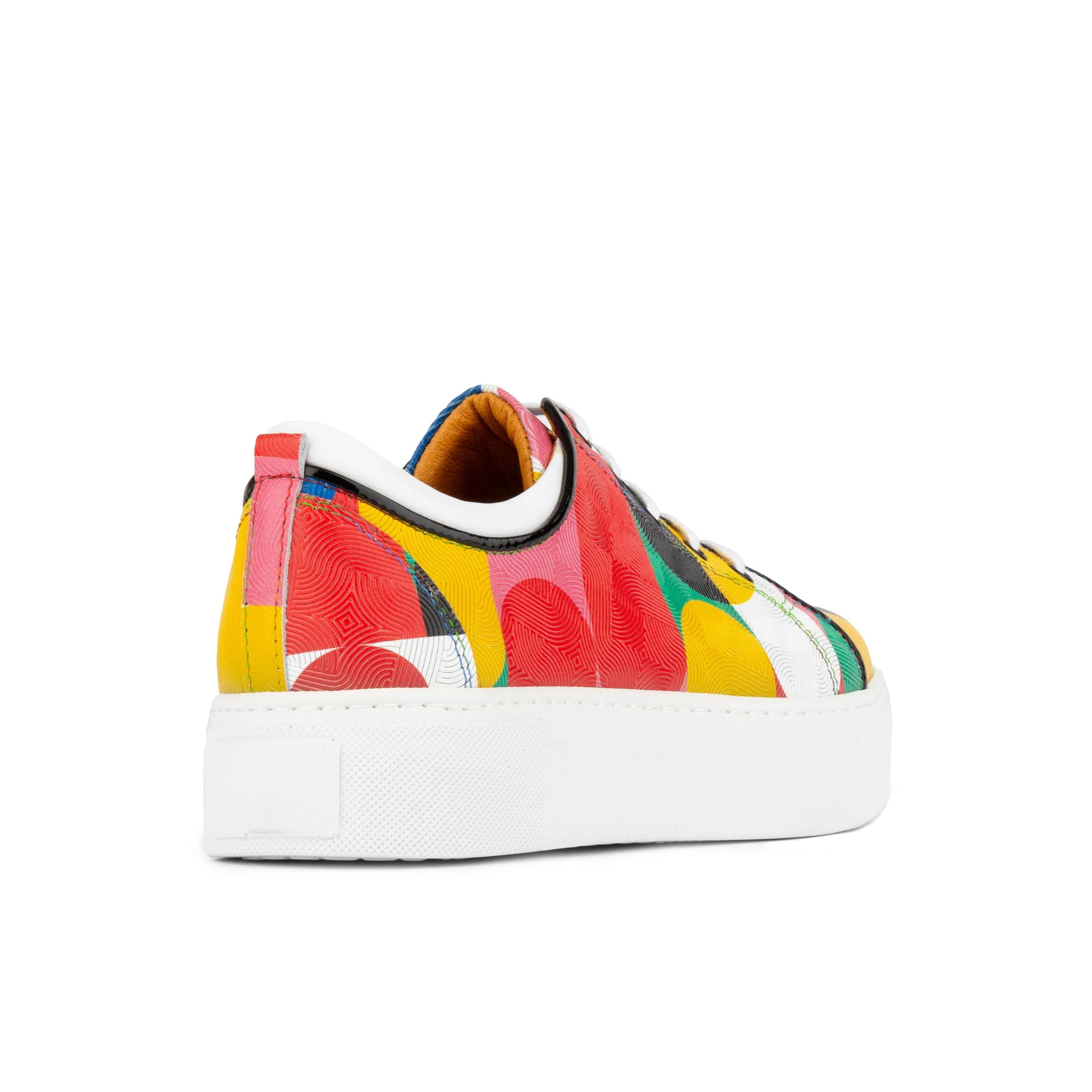 Camila - Groovy - Women's platform sole leather lace-up trainer - Image 5