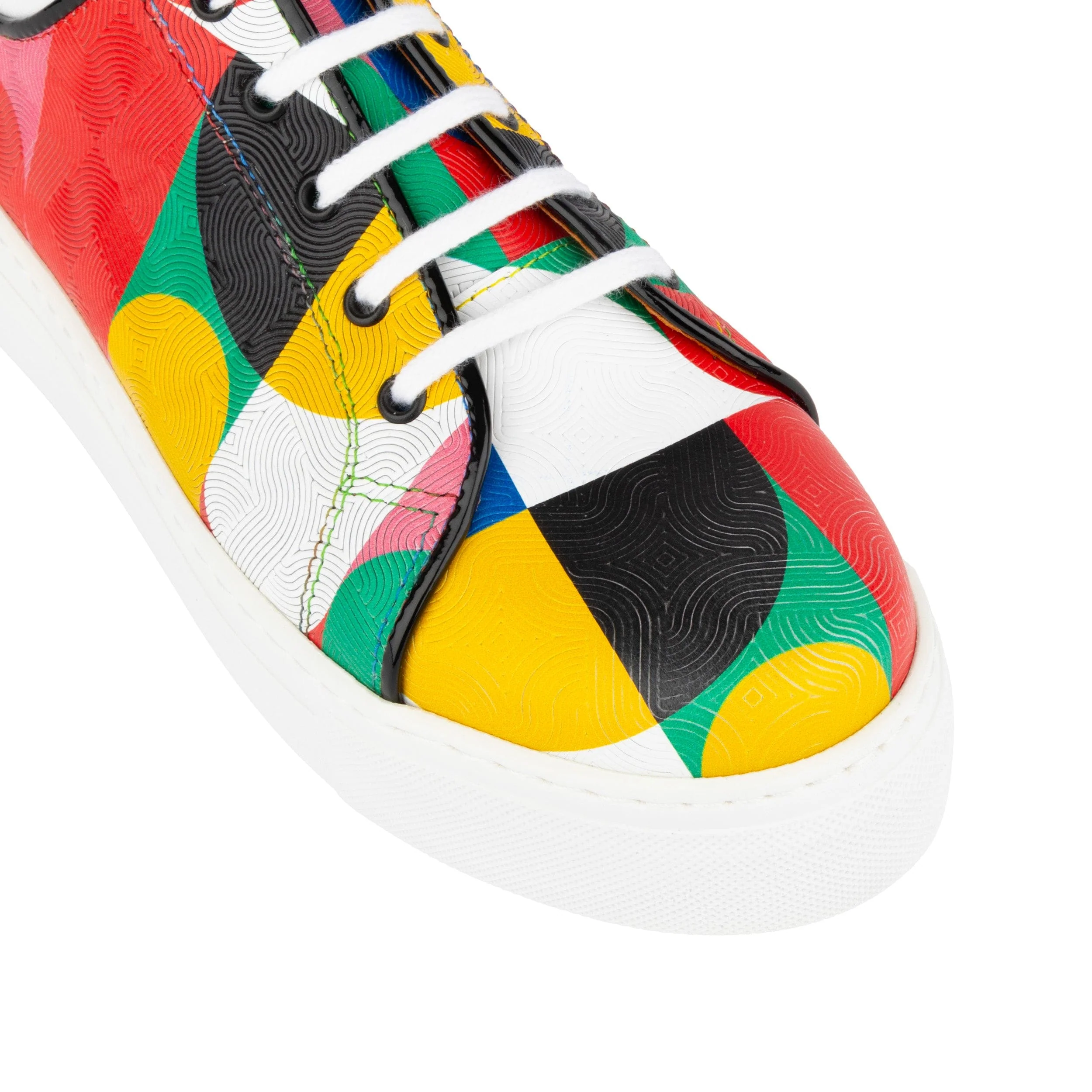 Camila - Groovy - Women's platform sole leather lace-up trainer - Image 8