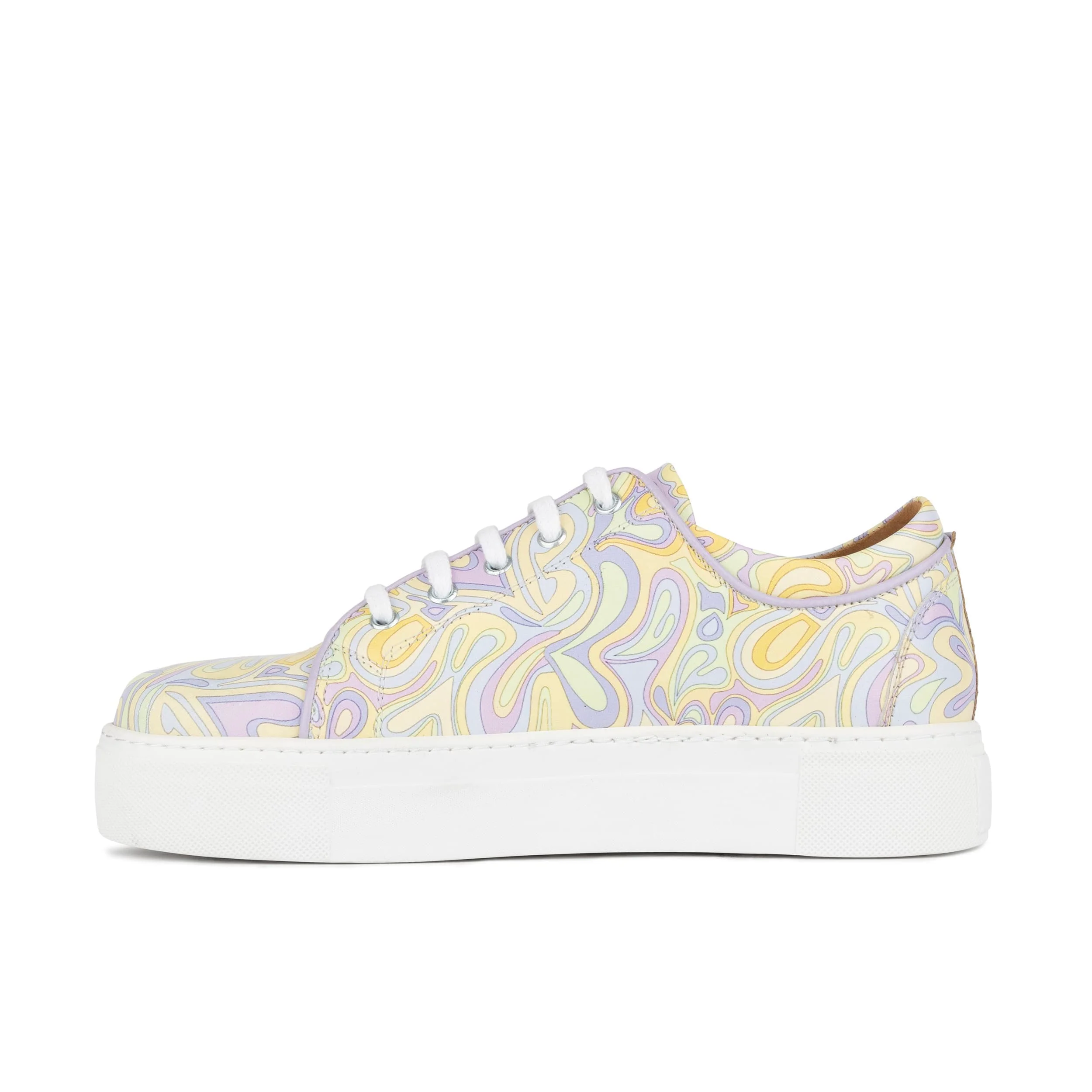 Camila - Pastel Multi - Women’s Chunky Leather Platform Trainer - Image 3