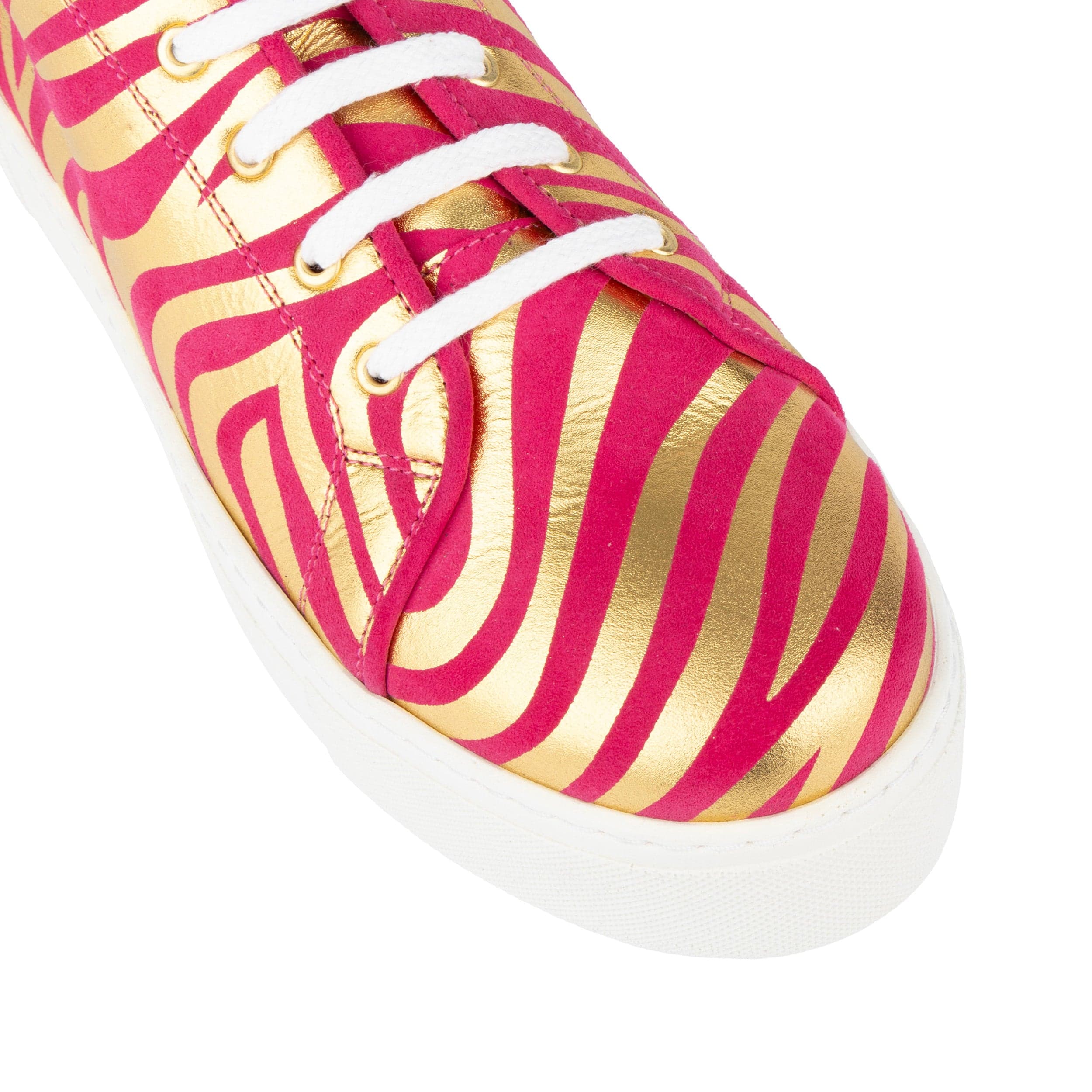 Camila - Pink & Gold - Women’s Chunky Leather Platform Trainer - Image 7