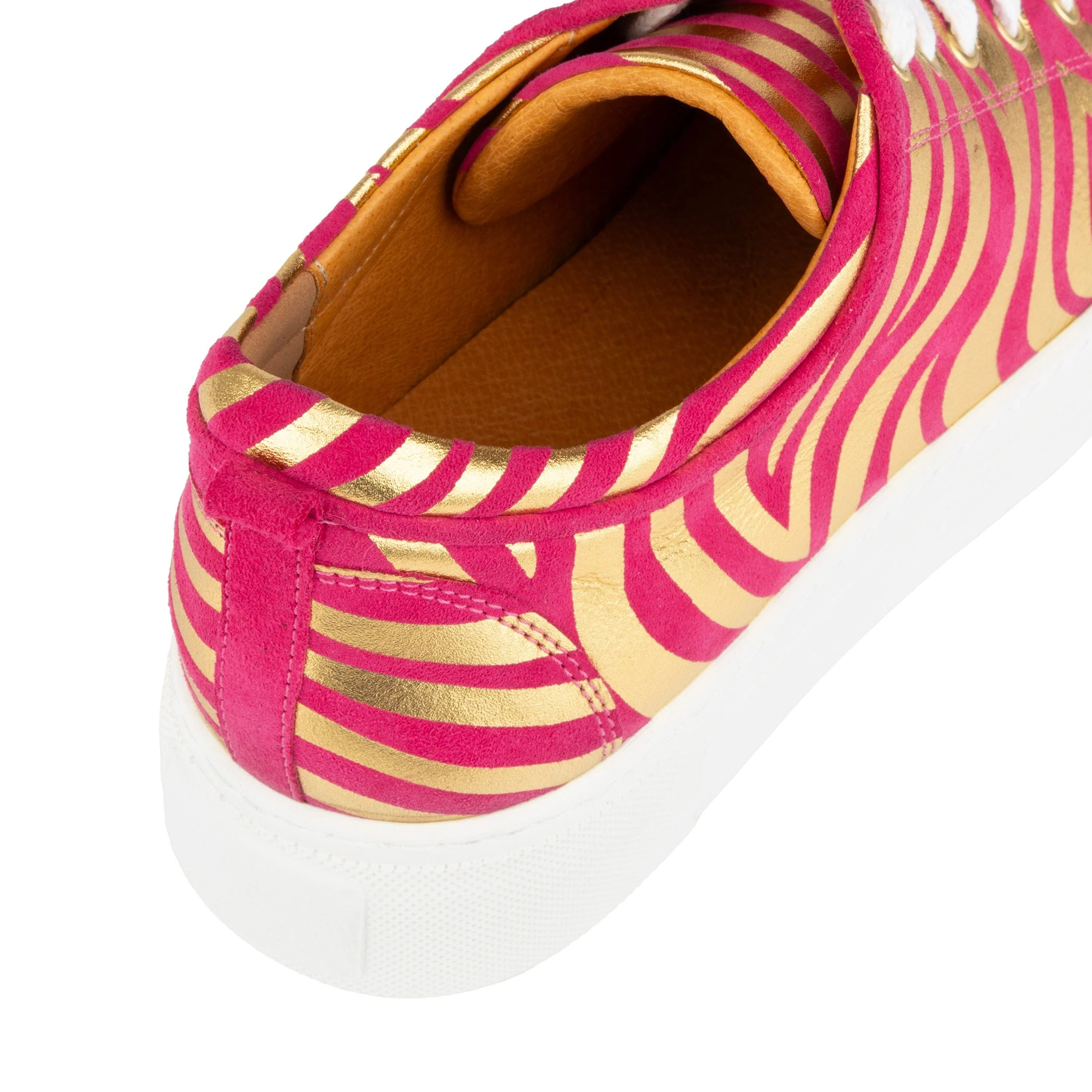 Camila - Pink & Gold - Women’s Chunky Leather Platform Trainer - Image 8
