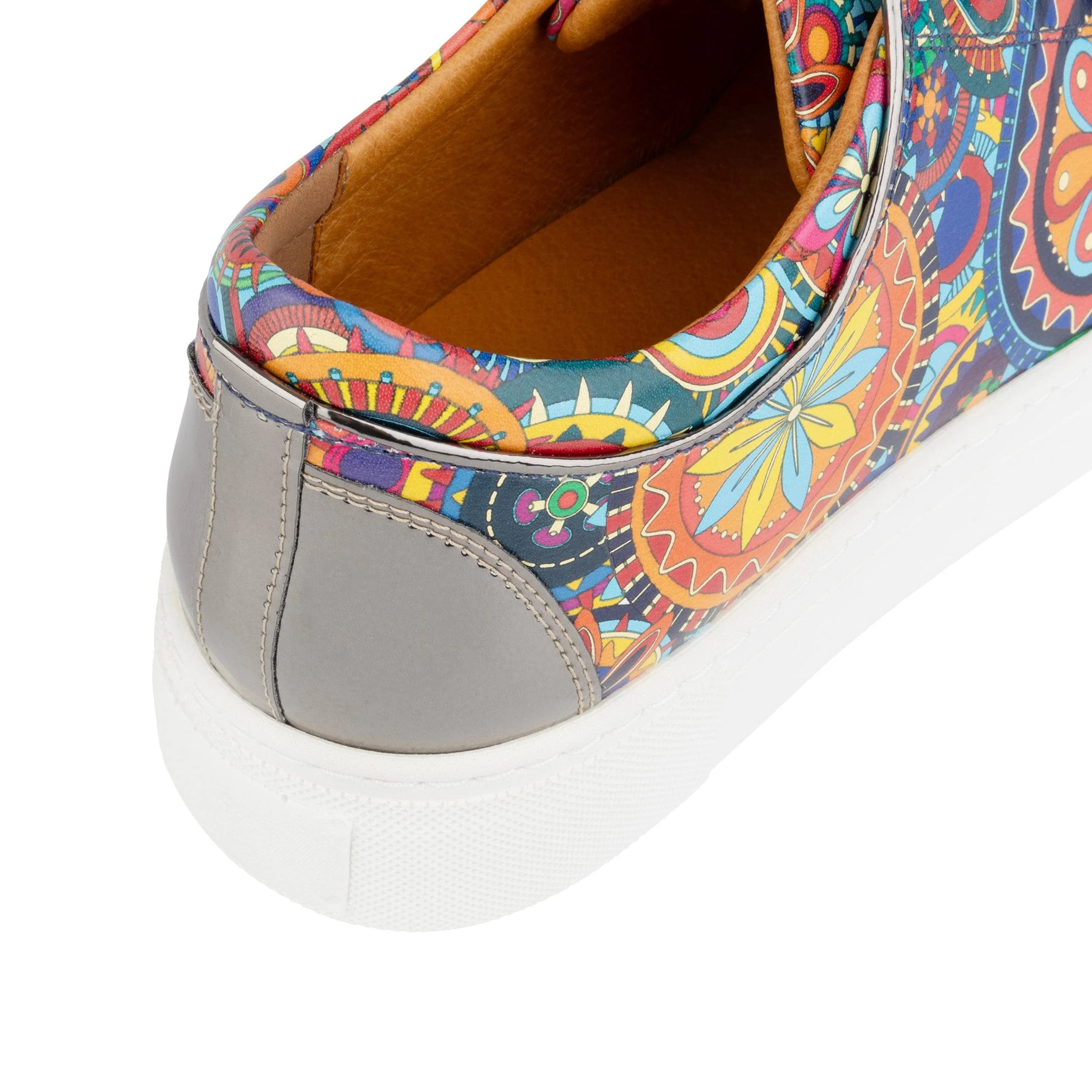 Camila - Signature Print - Women's chunky sole leather trainer in colourful print - Image 9