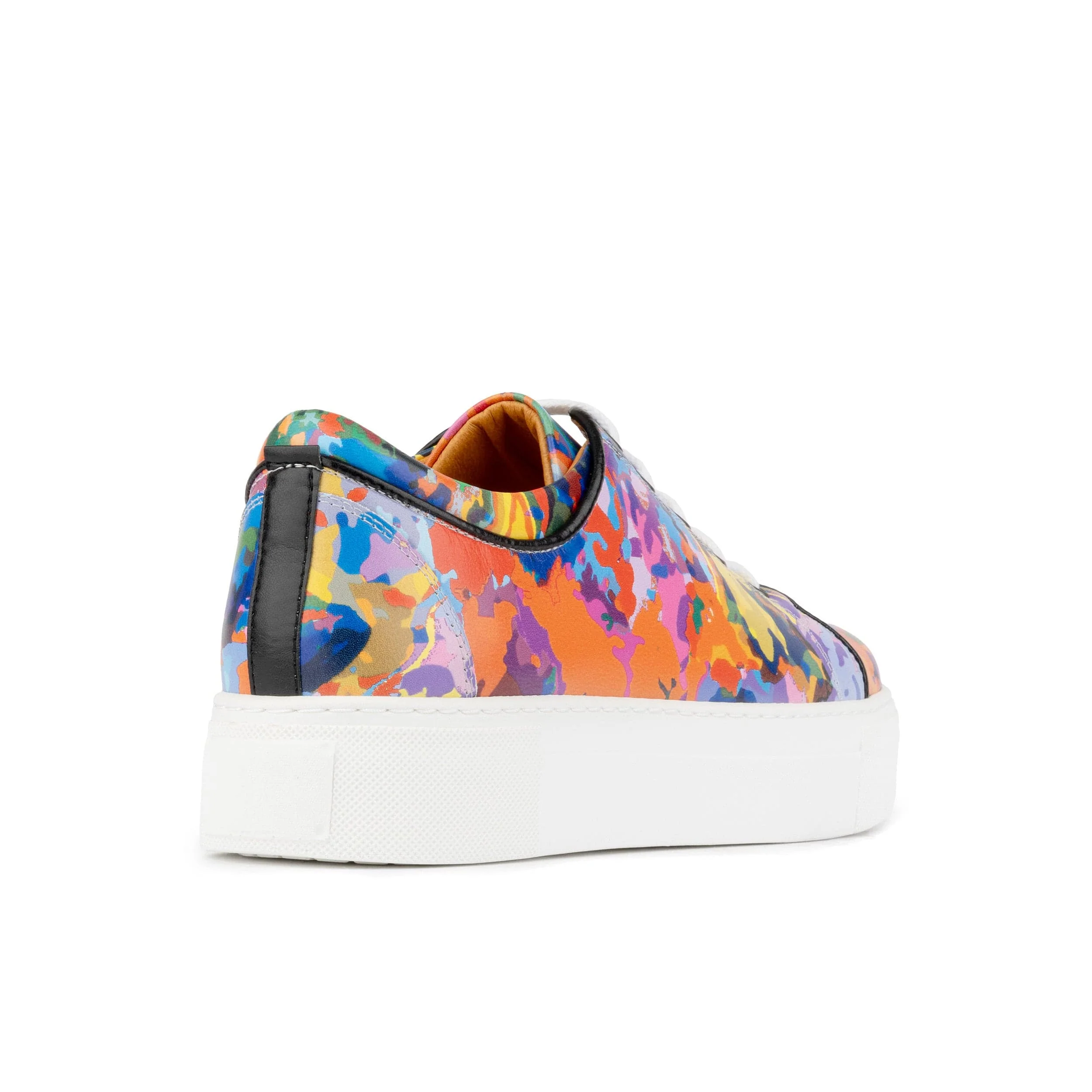 Camila - Summer Colours - Women's platform sole leather lace-up trainer - Image 5