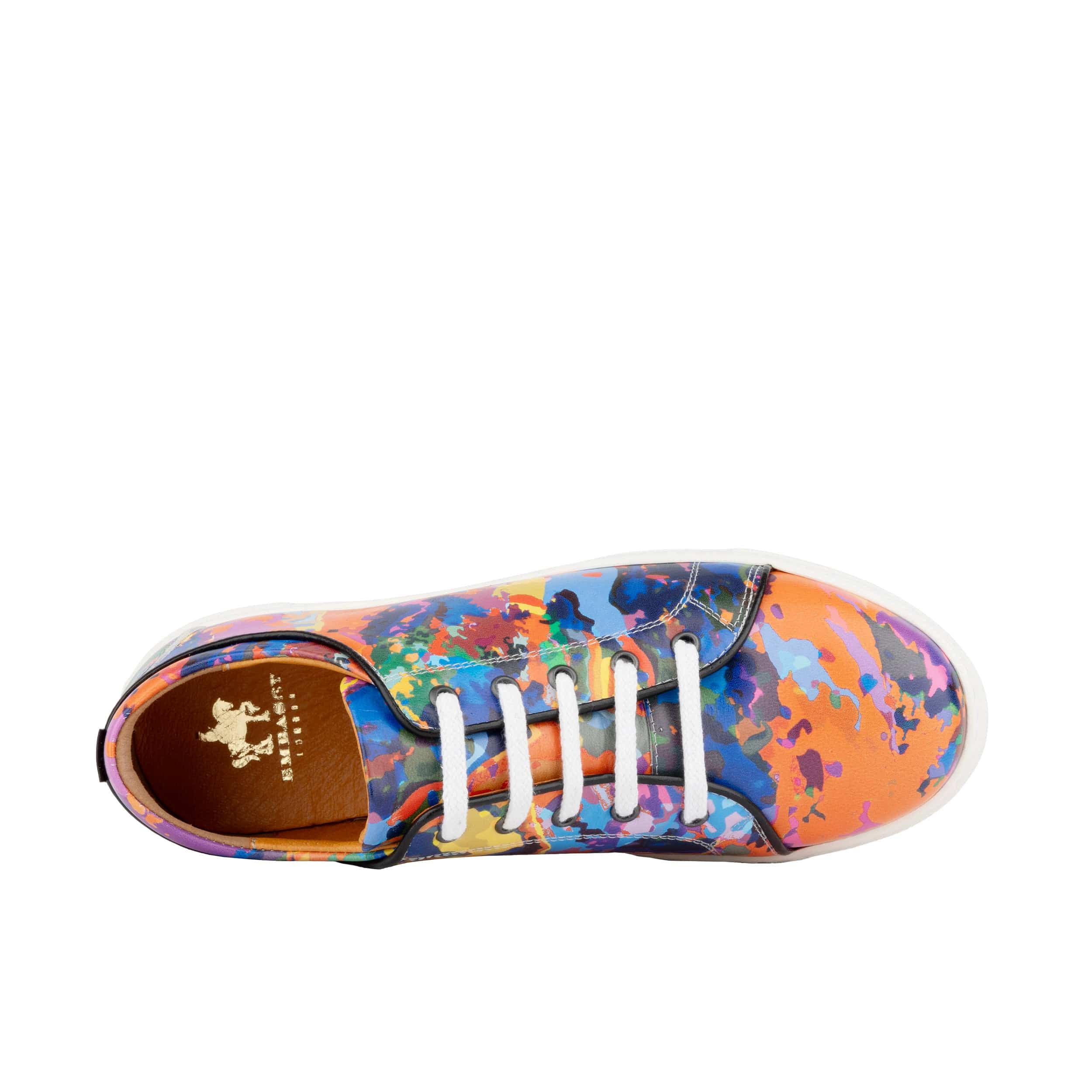 Camila - Summer Colours - Women's platform sole leather lace-up trainer - Image 6
