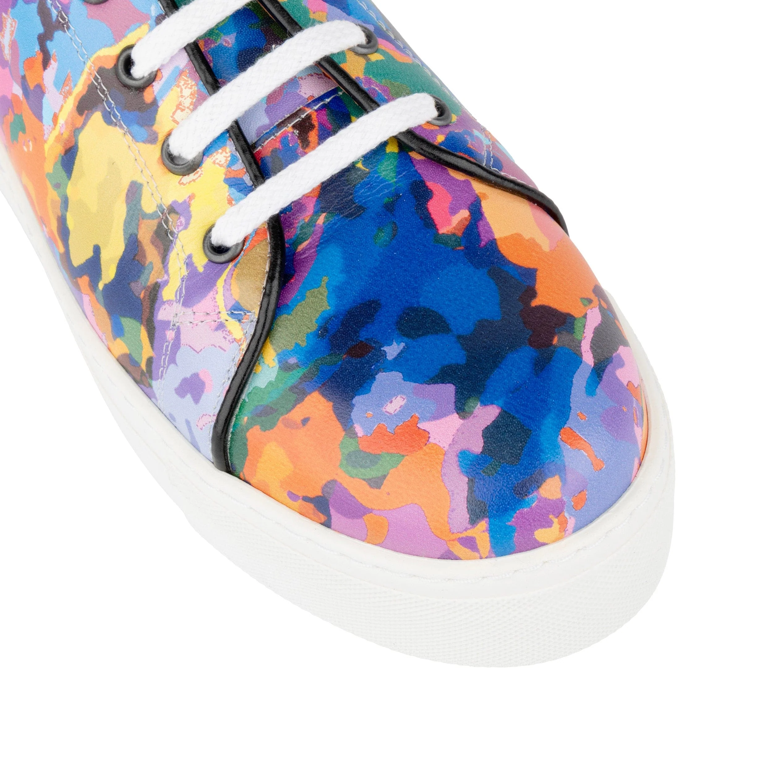 Camila - Summer Colours - Women's platform sole leather lace-up trainer - Image 7