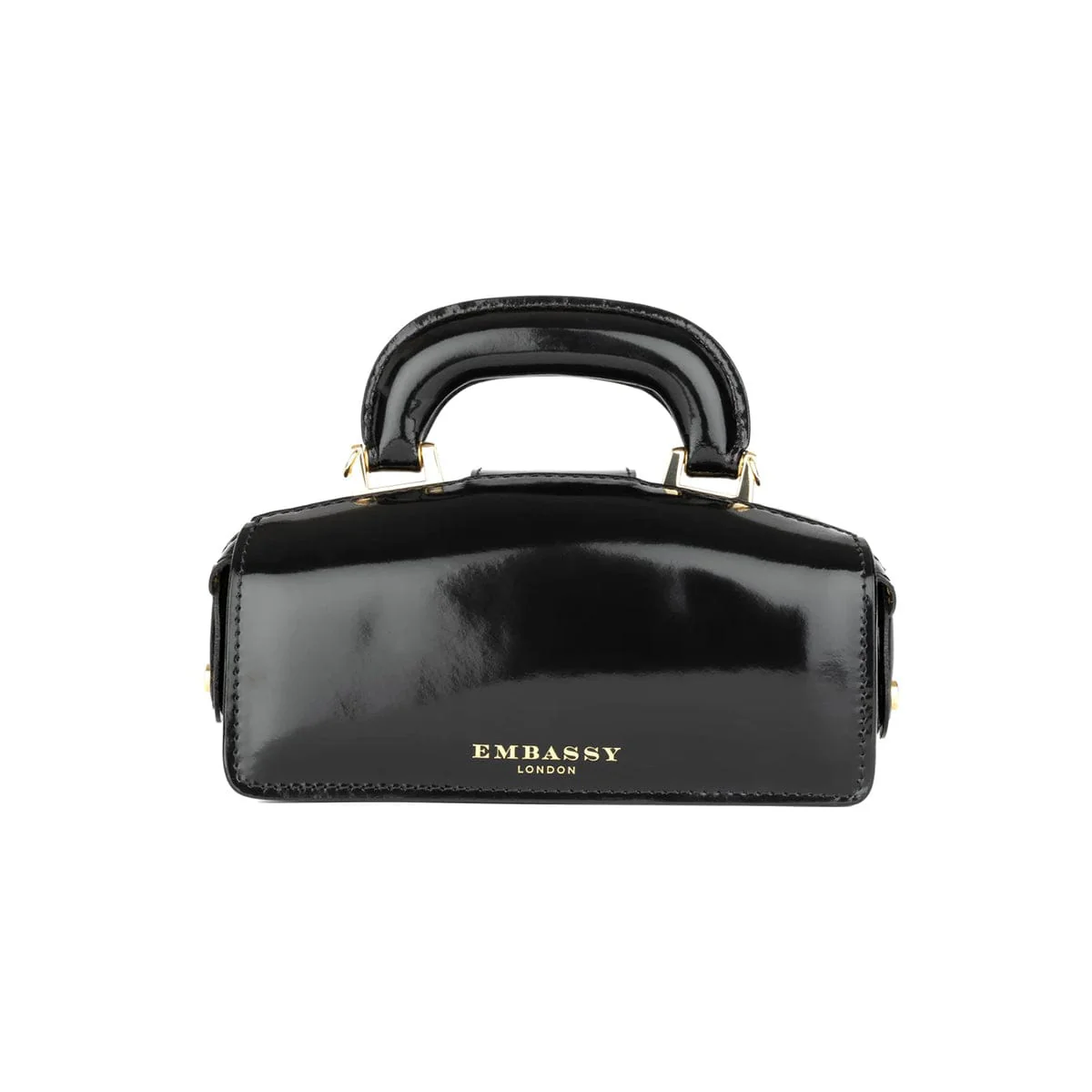 Gazelle Mini - Black - Women’s mini patent leather top handle & crossbody bag - Image 3