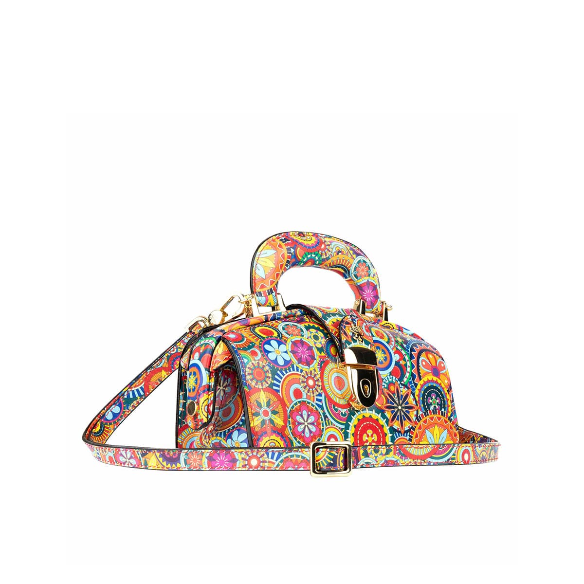Gazelle Mini - Signature Print - Women's mini bowling bag with handle and strap - Image 3