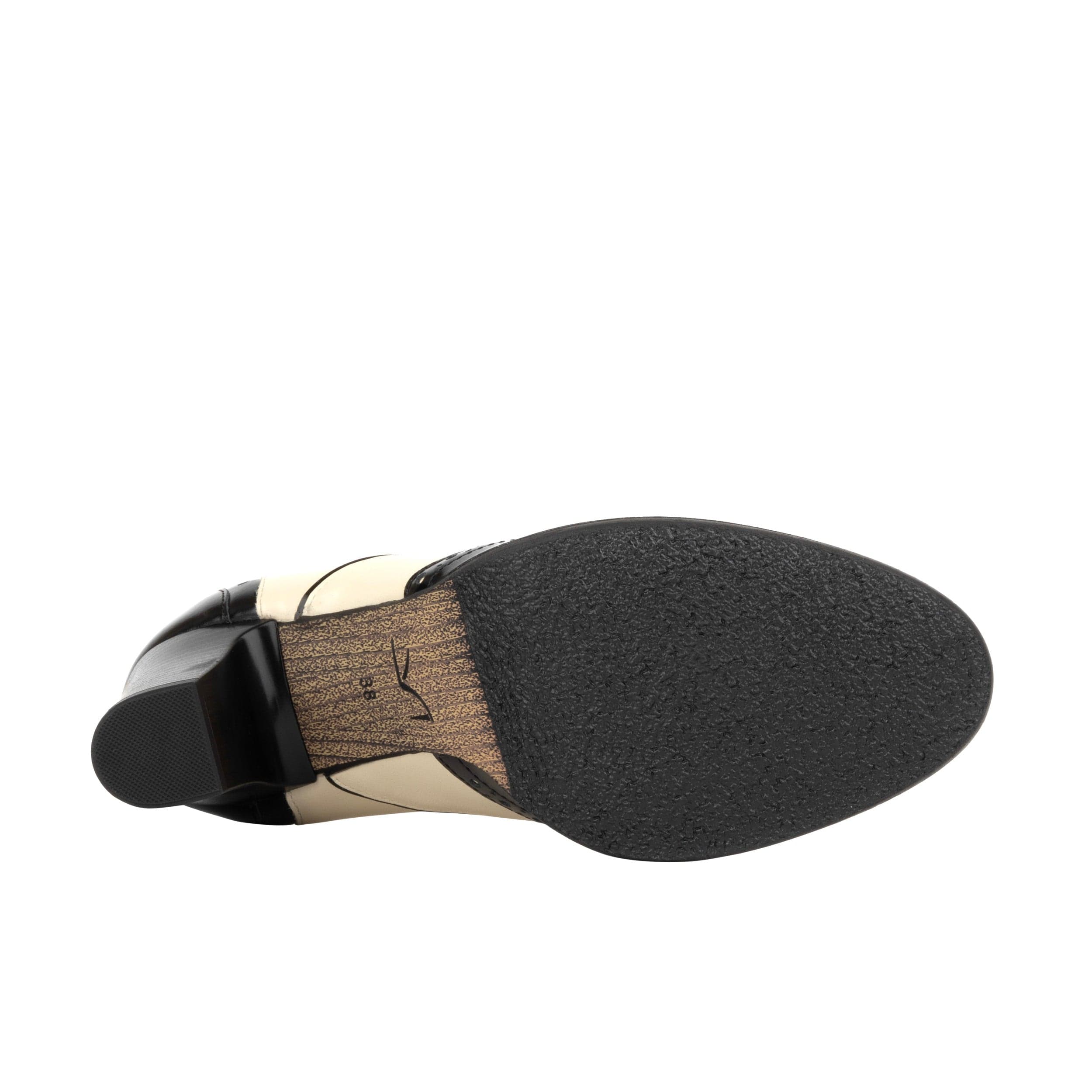 Casino - Black & Cream - Women's black and cream leather oxford pump in 3 inch heel - Image 6