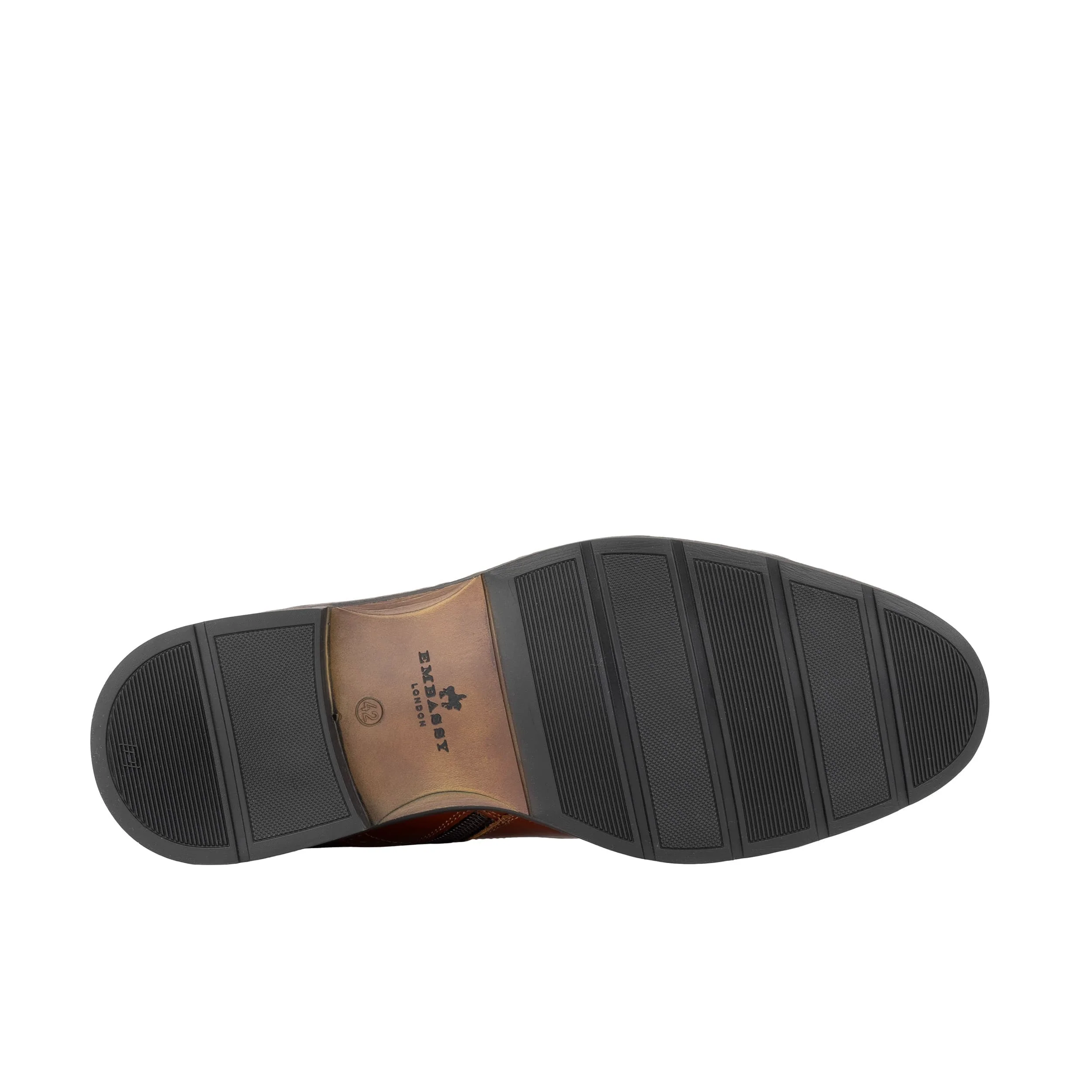Charles - Light Tan & Cream - Men's Toe-Cap Dressy Leather & Suede Boot with Brogue Details - Image 5
