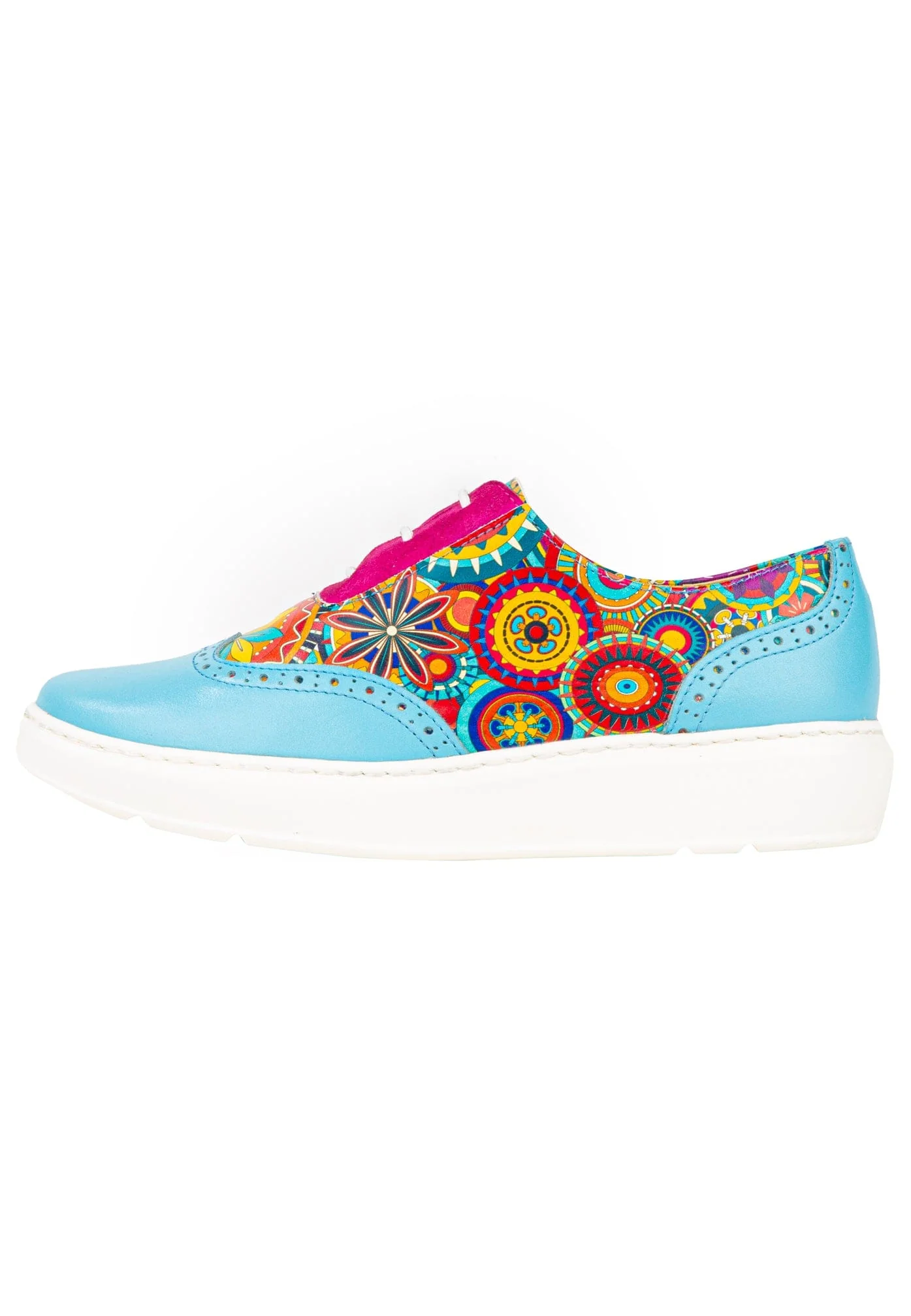 Colorado - Light Blue Signature - Women's lightweight EVA sole trainer with brogue details - Image 11