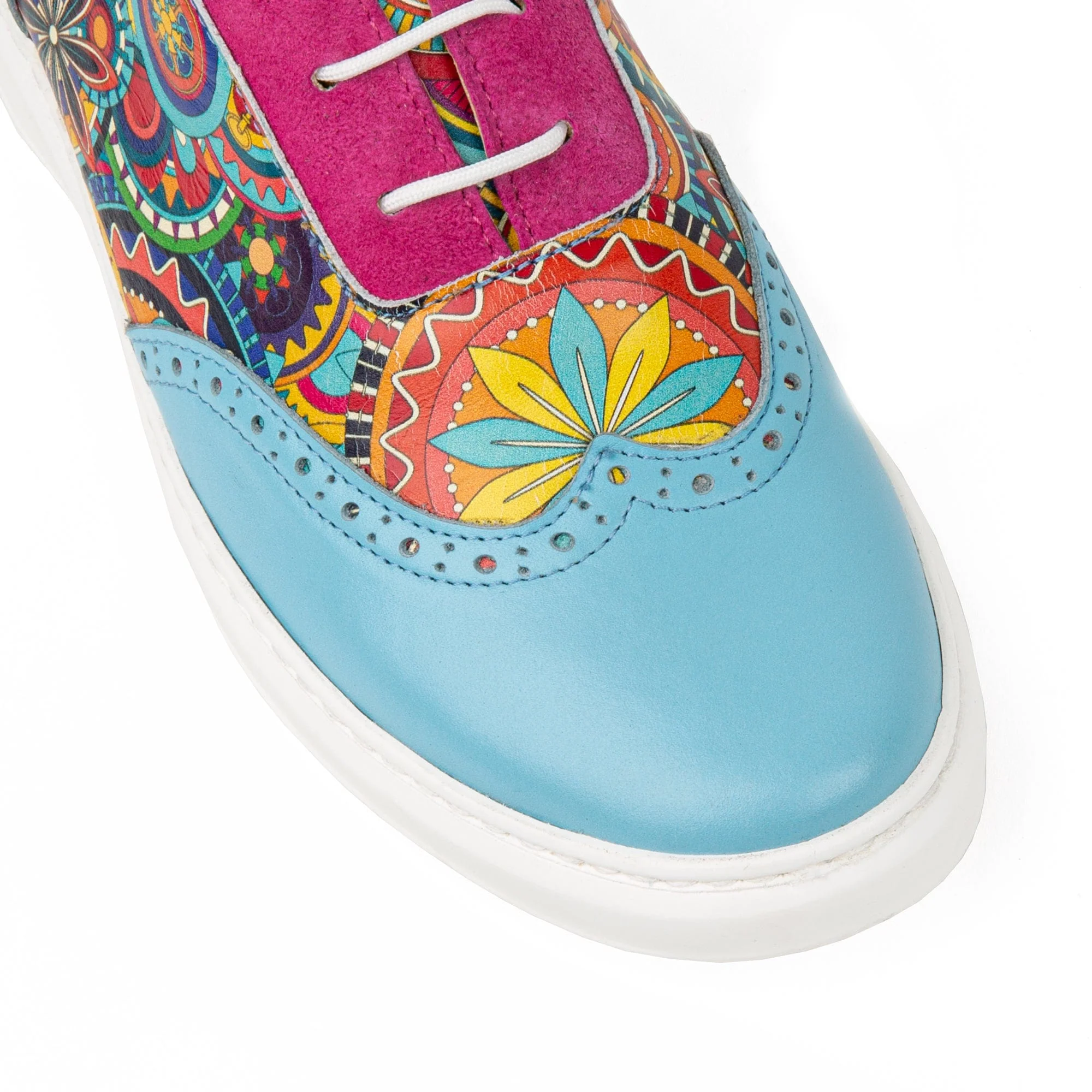 Colorado - Light Blue Signature - Women's lightweight EVA sole trainer with brogue details - Image 7