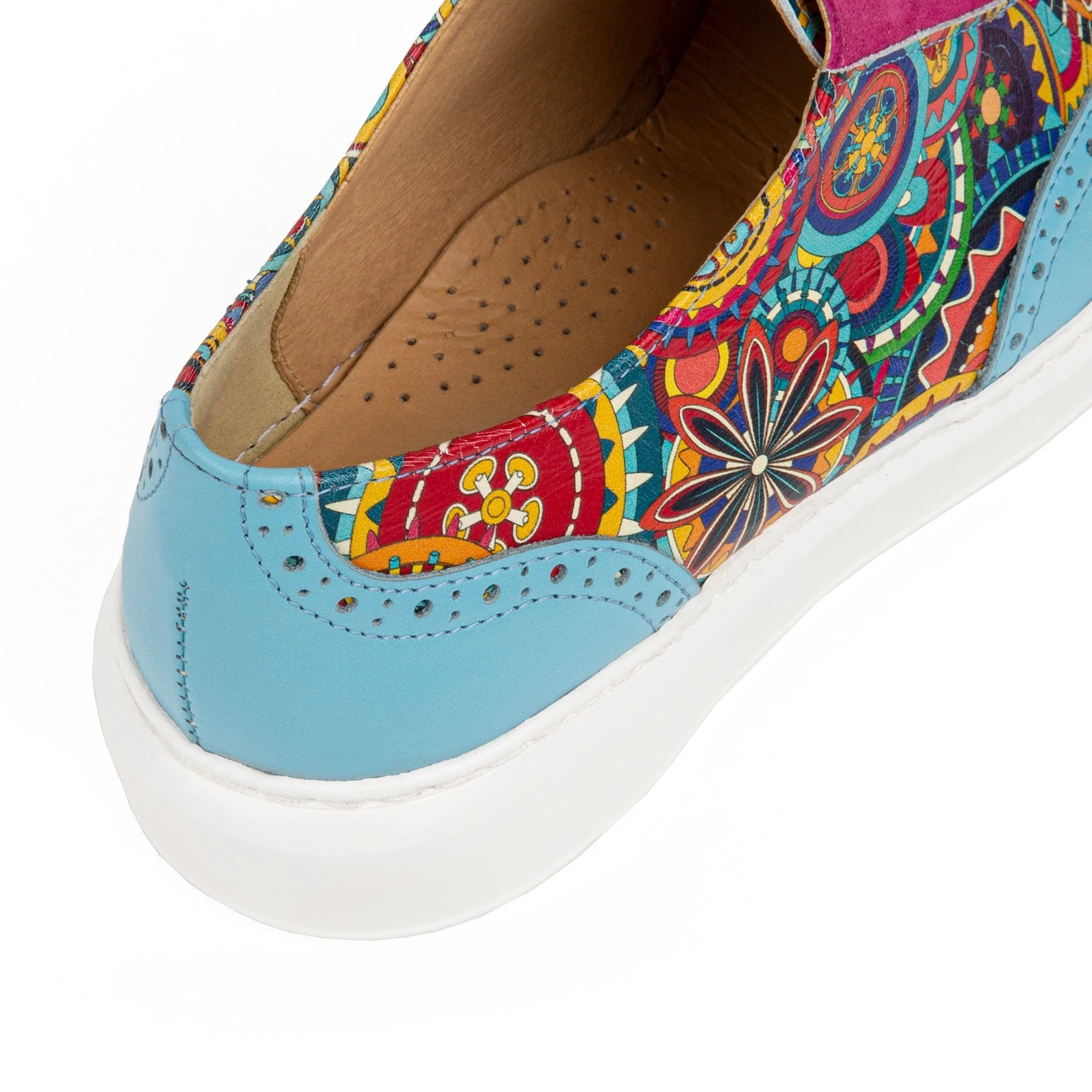 Colorado - Light Blue Signature - Women's lightweight EVA sole trainer with brogue details - Image 8