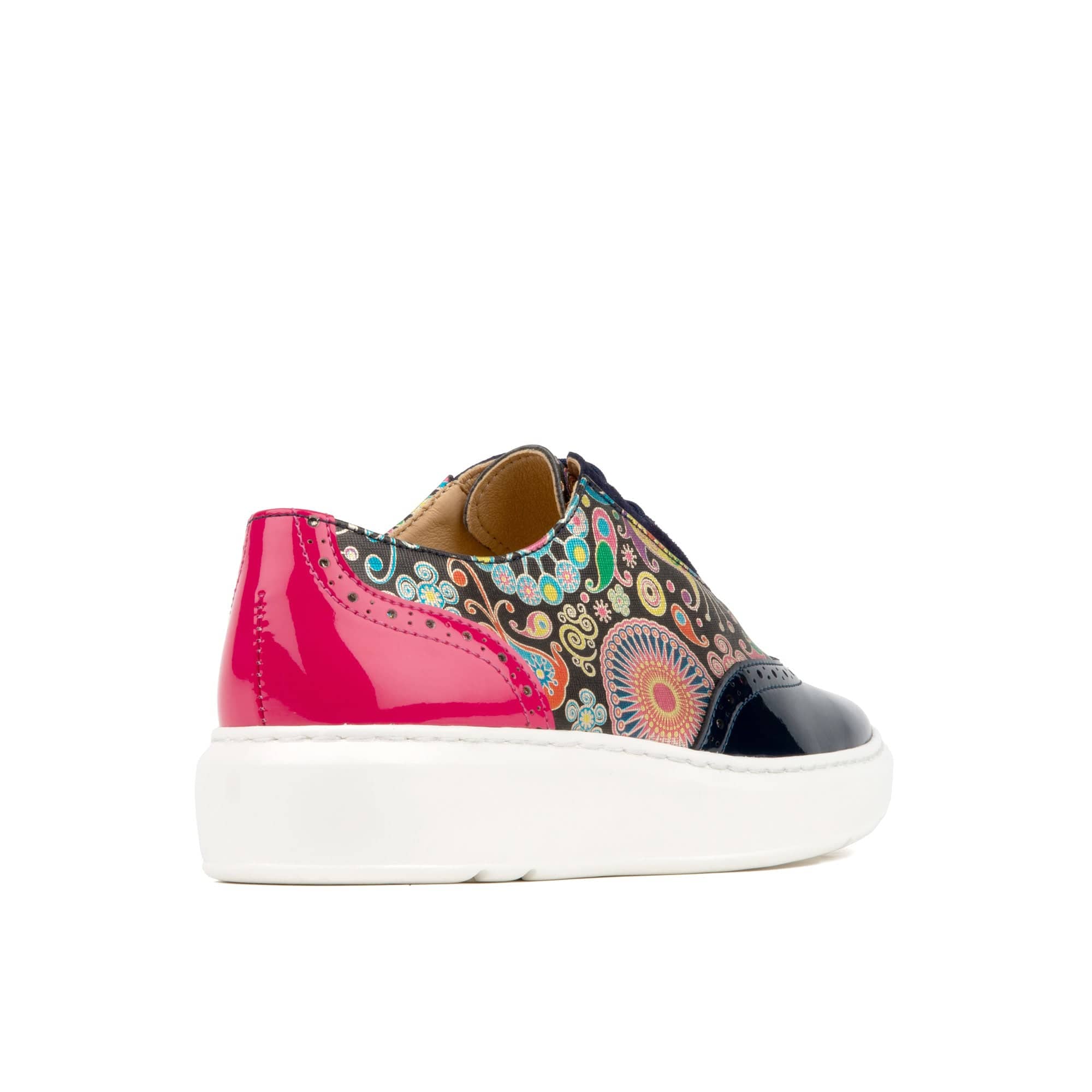Colorado - Navy Pink - Women's lightweight EVA sole trainer with brogue styling - Image 5