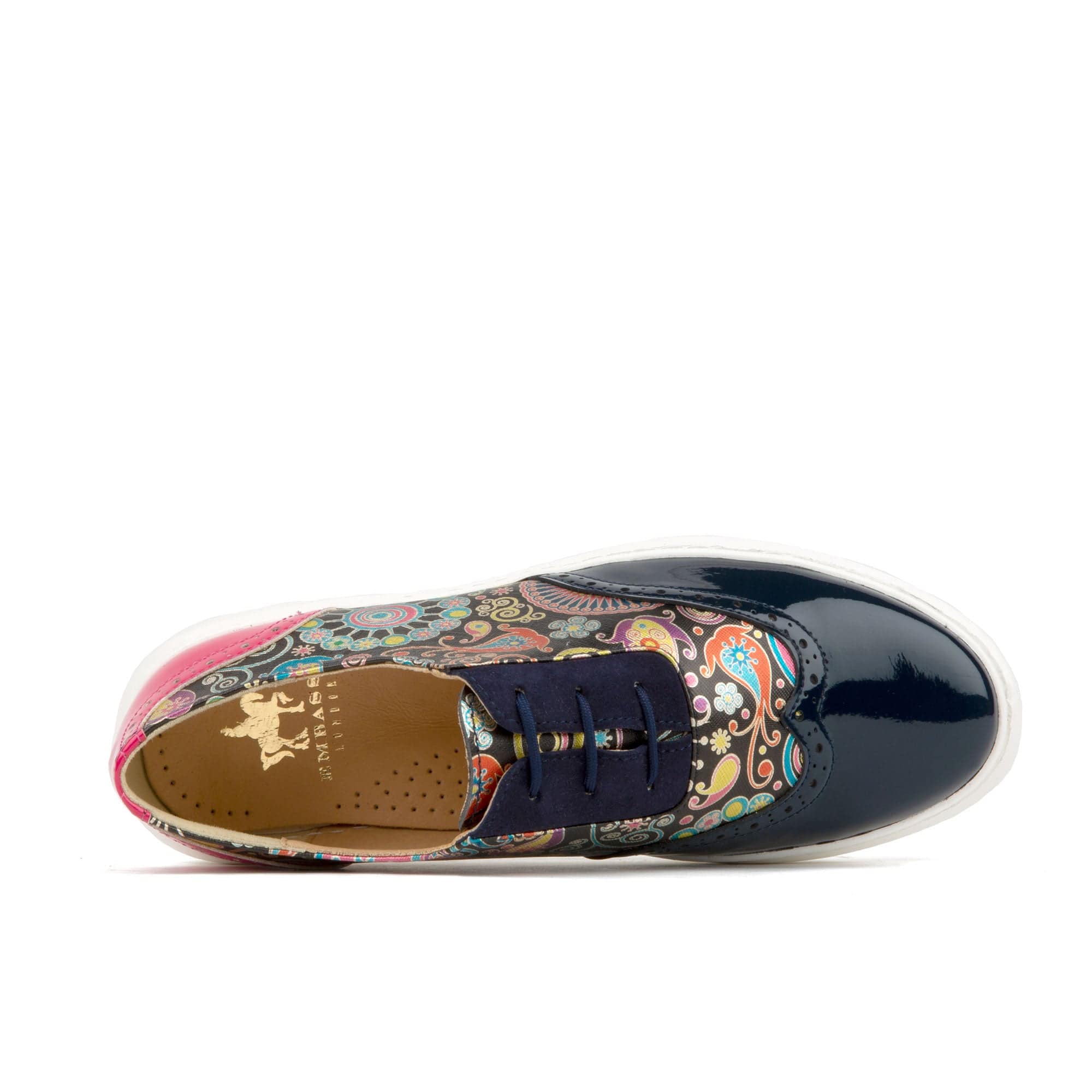 Colorado - Navy Pink - Women's lightweight EVA sole trainer with brogue styling - Image 6