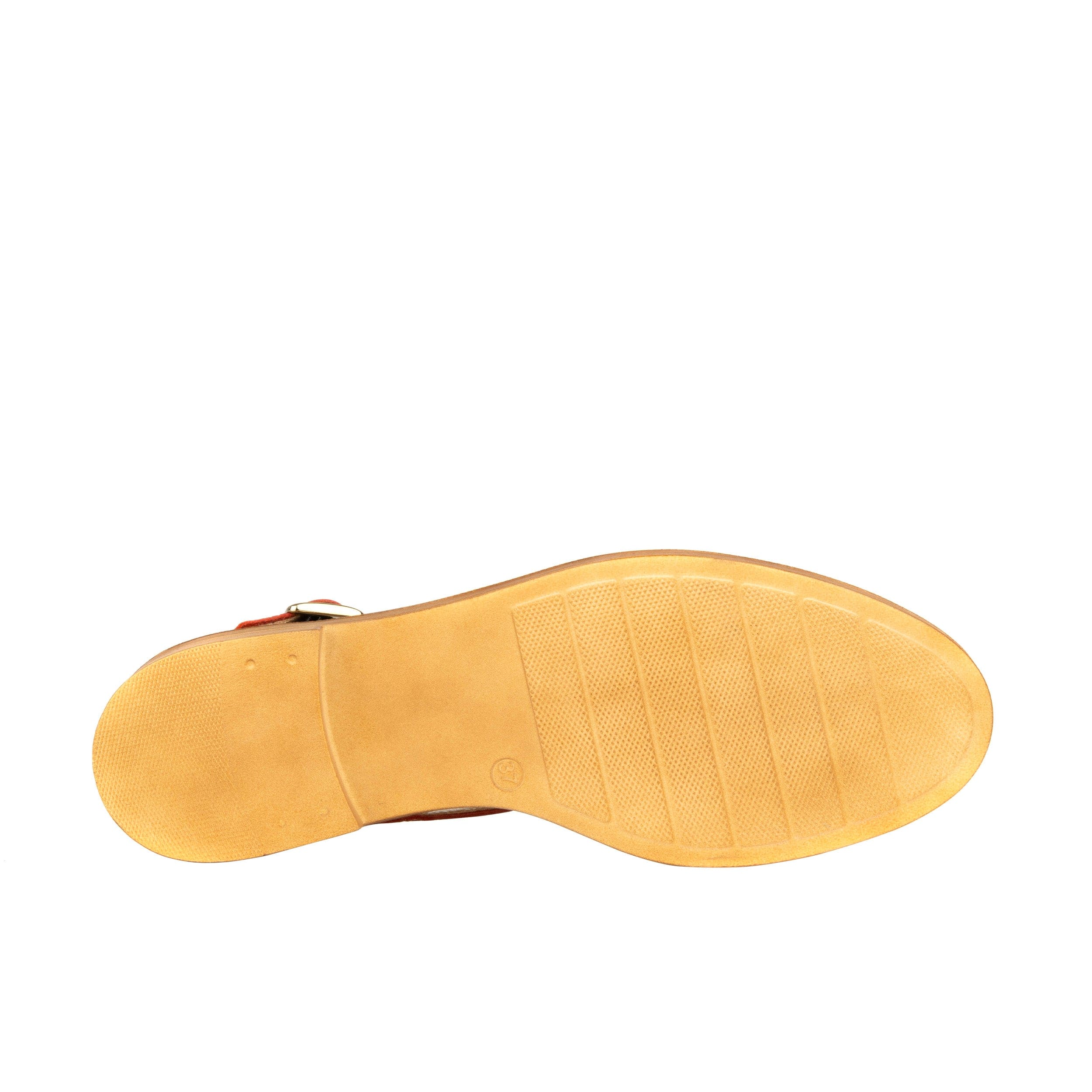 Sandy - Burgundy Signature - Women's fishermen flat leather sandal with covered heel - Image 5