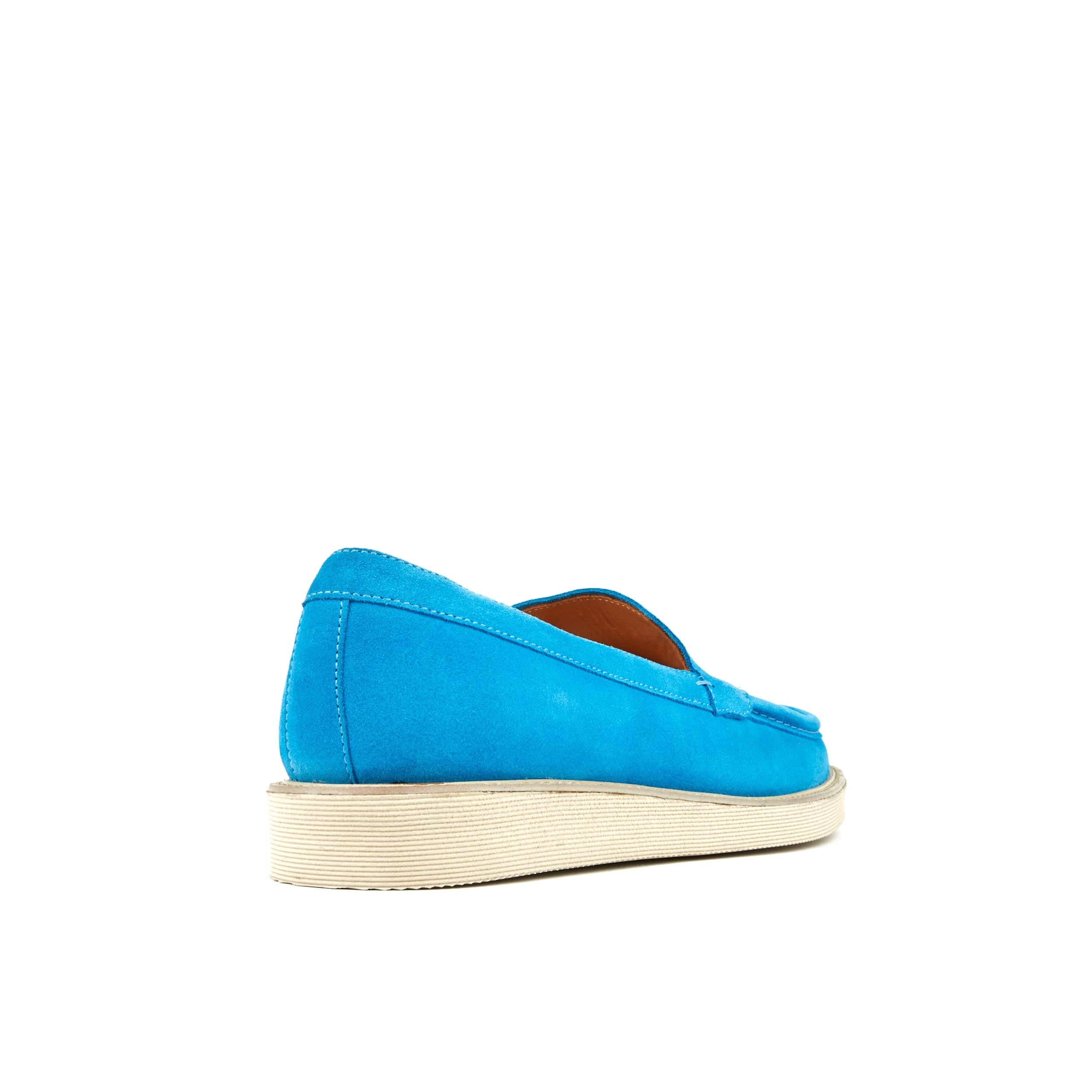 Cruz - Sky Blue - Men's blue suede leather casual slip on with soft insoles - Image 4