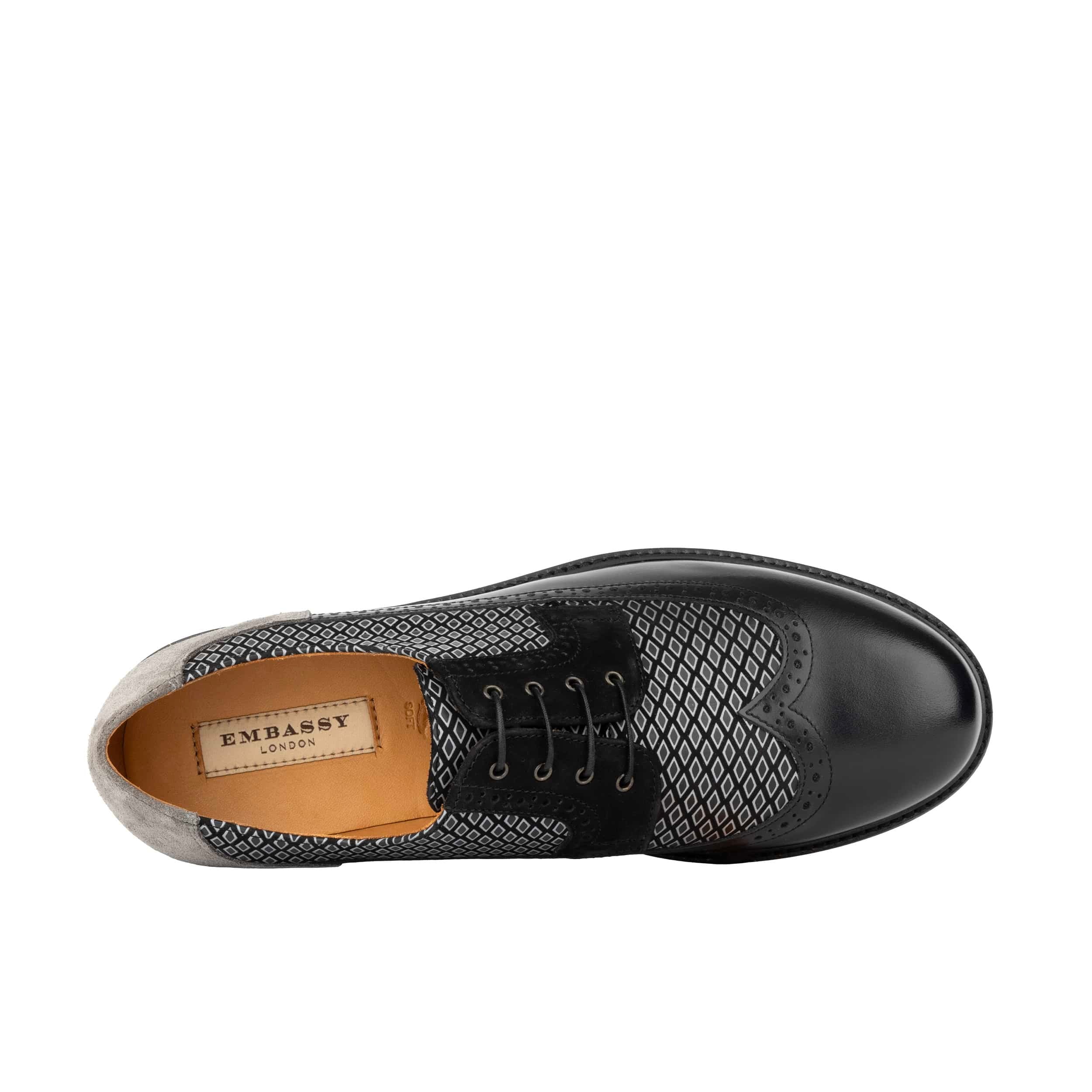 Cyclone - Black Diamonds - Men's chunky sole leather shoe - Image 7