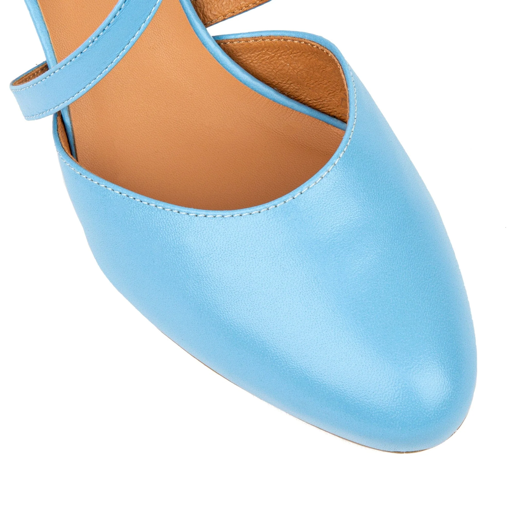 Dannii - Blue Signature - Women's leather closed toe comfortable 2.4 inch heel sandal - Image 6