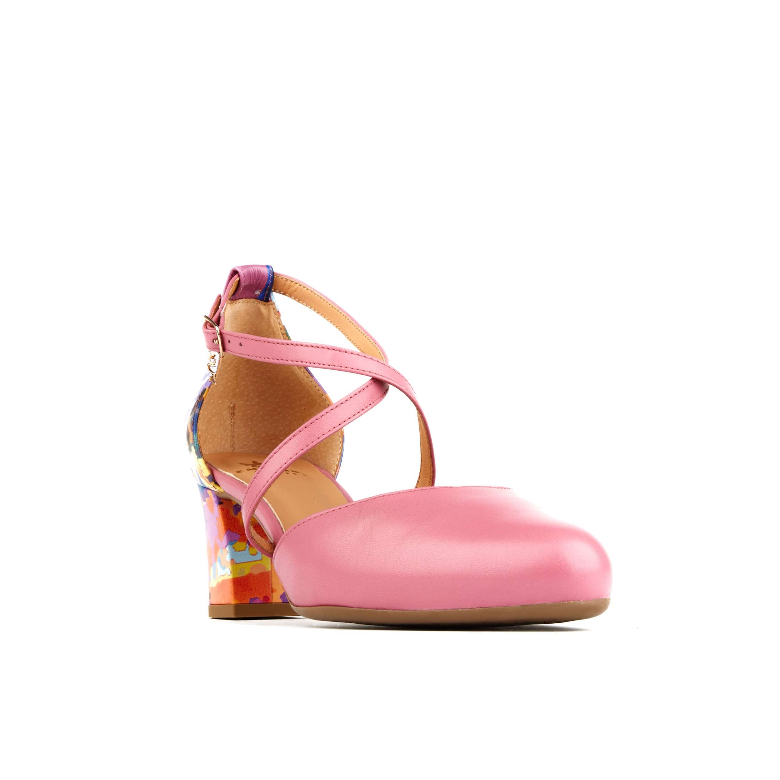 Dannii - Summer Colours - Women's pink leather closed toe comfortable 2.4 inch heel - Image 3